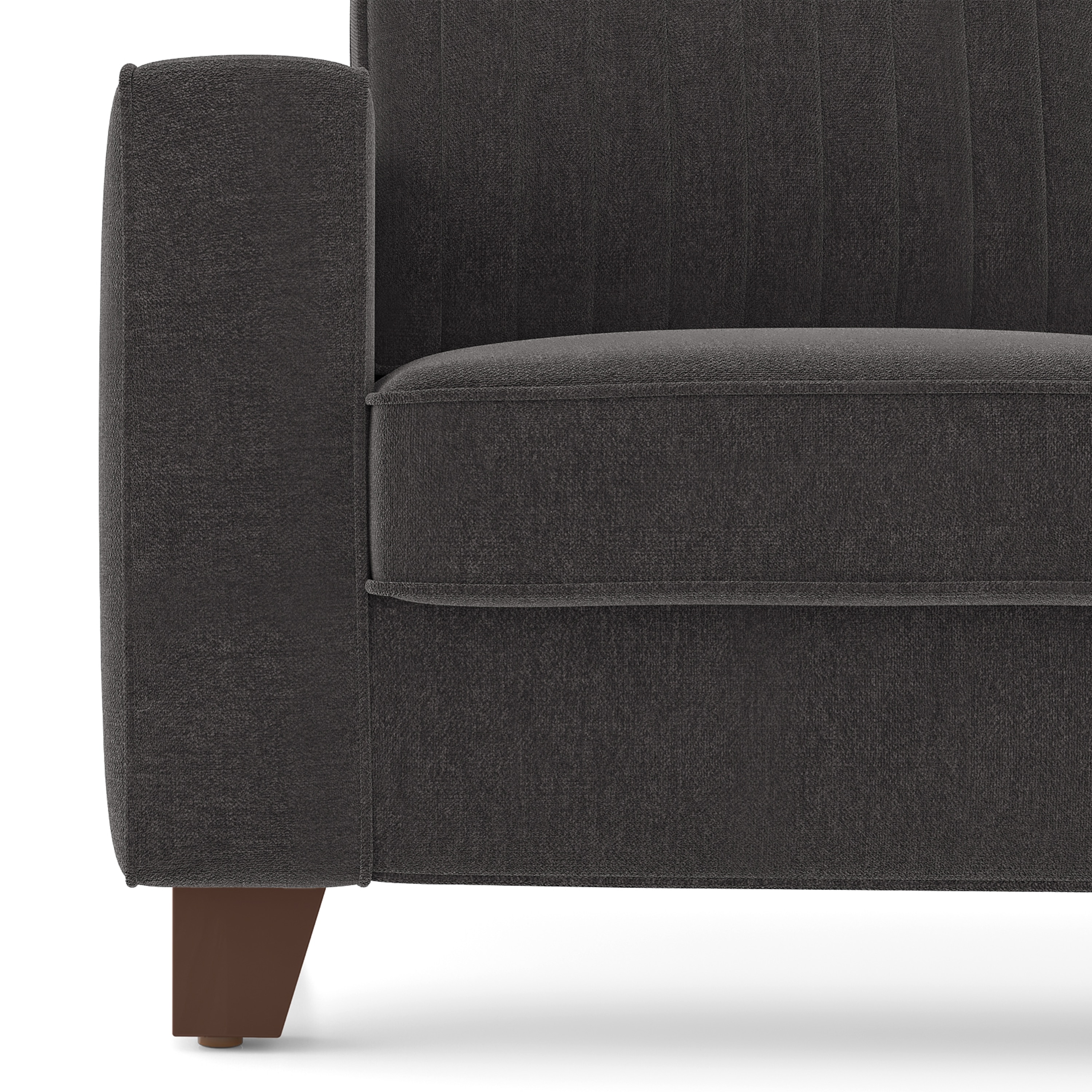 Apollo Neo 1 Seater Fabric Sofa in Pebble Grey Colour (Back Height : Regular, Cushion Type : Soft)