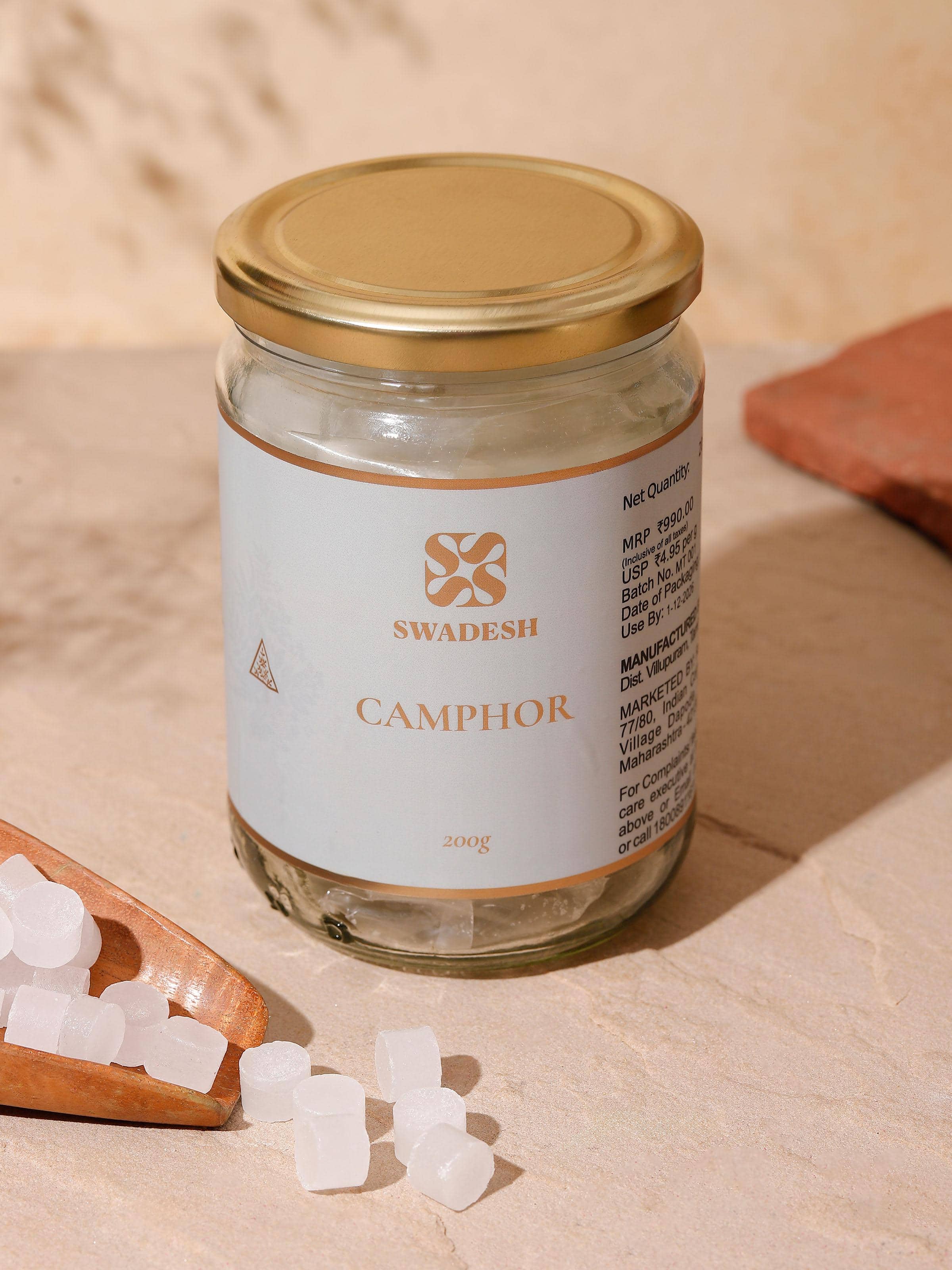 Lifestyle image of Camphor pack used in aarti setting for spiritual cleansing