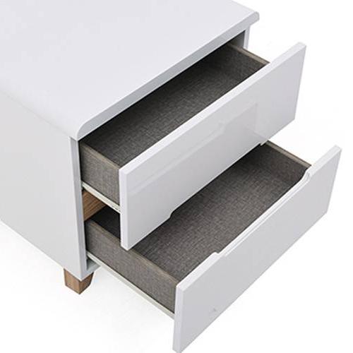 Oslo Engineered Wood Bedside Table in White Finish