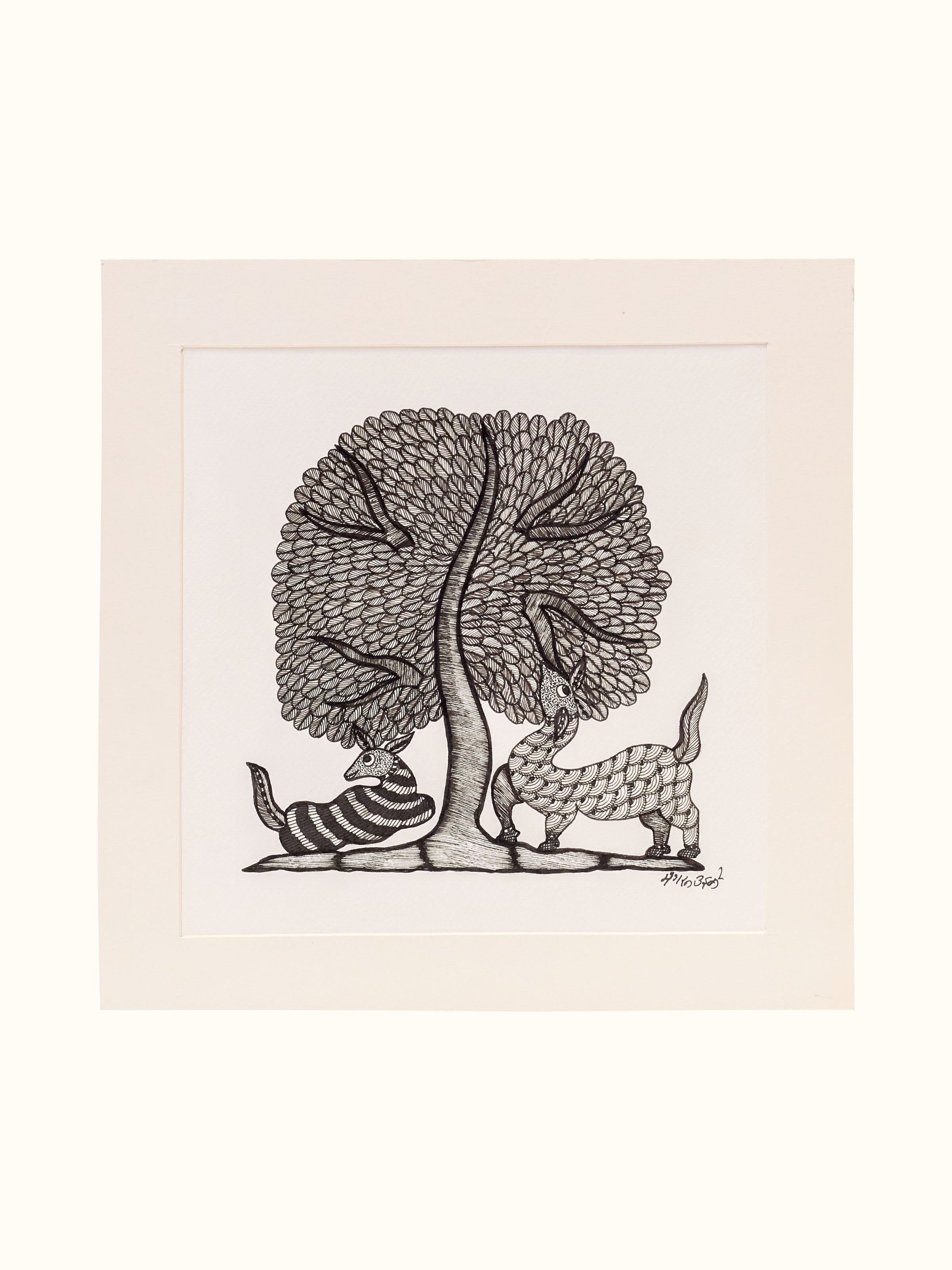 Echoes of Togetherness Gond Painting