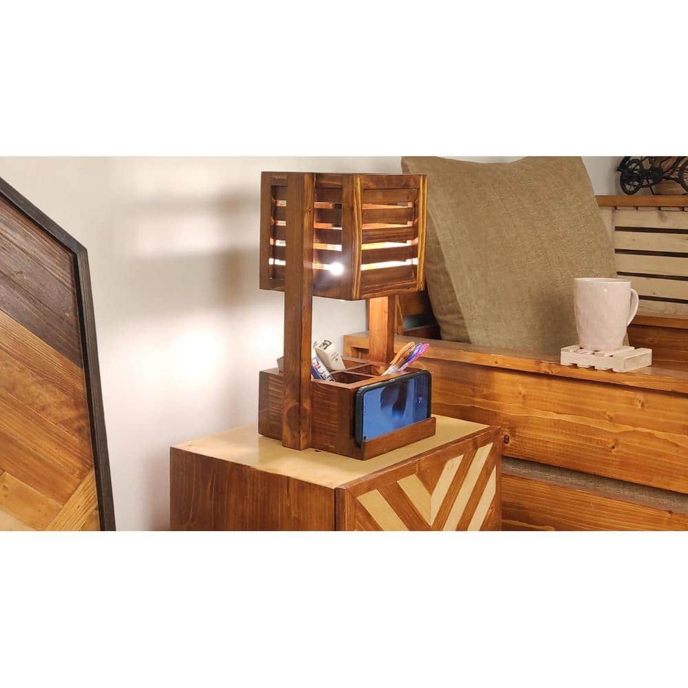 Minister Wooden Table Lamp With Mobile Stand