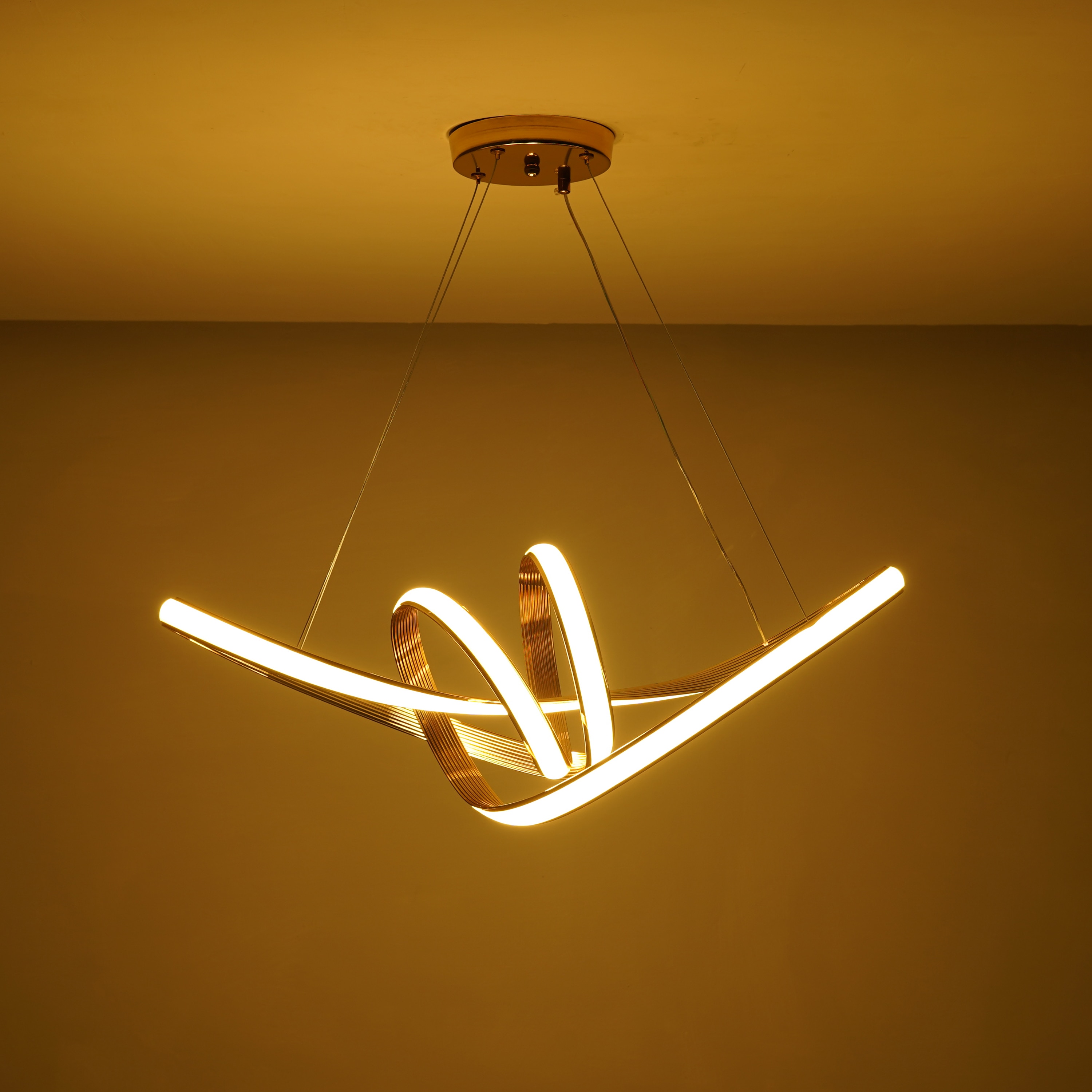 Noleon Rose Gold 3 Colour Led Chandelier Ceiling Light