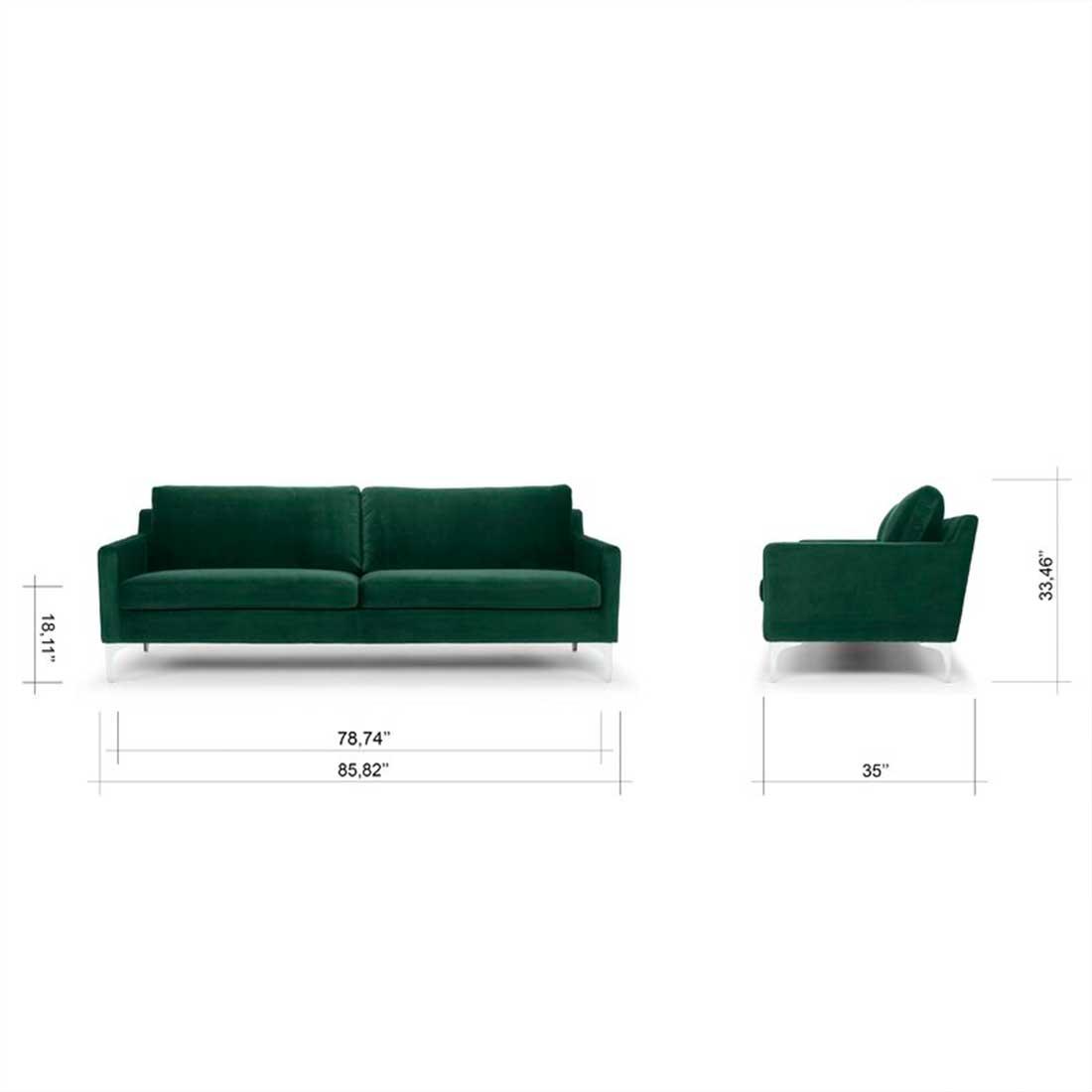 Velore Fabric Sofa (Green)