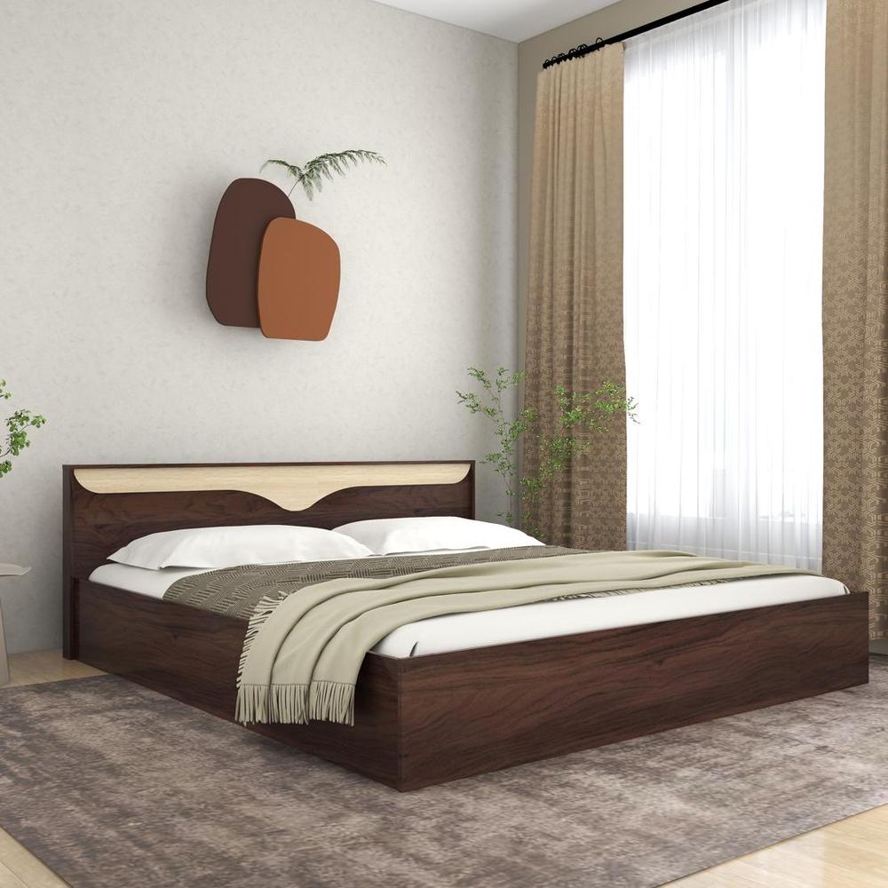 Caily King Size Bed In Walnut Finish