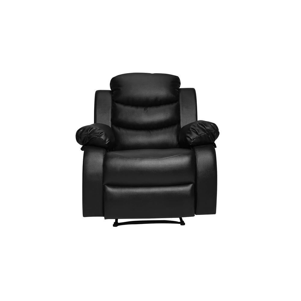 Shine Leatherette One Seater Manual Recliner in Black Colour