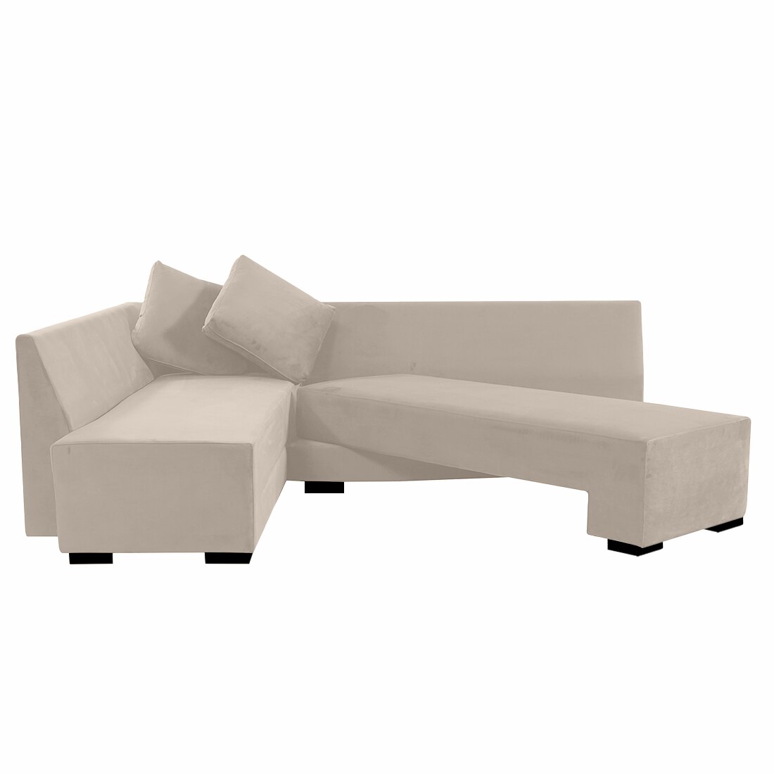 Melo 3 Seater Left Sectional Velvet Sofa Cum Bed in Cream colour