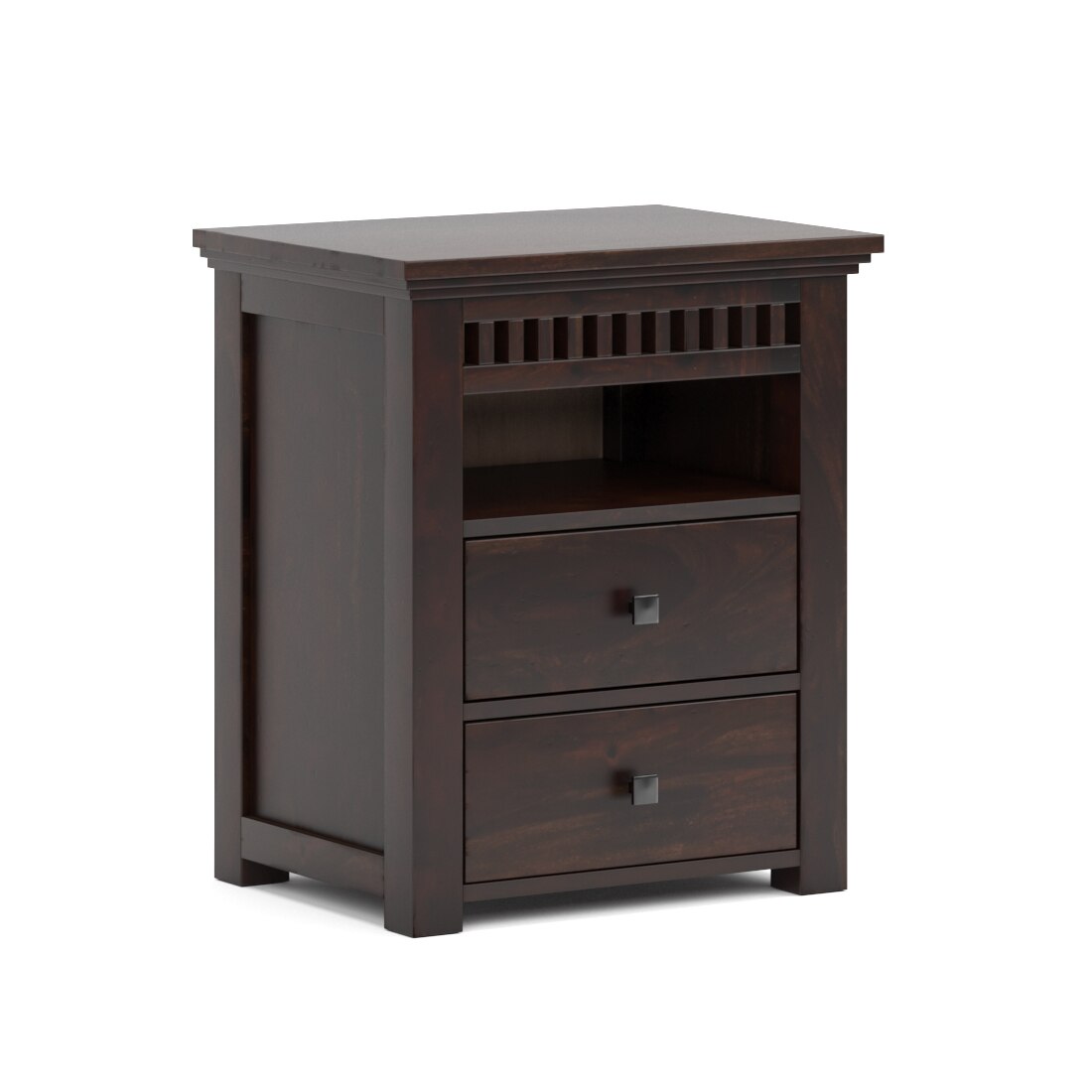 Madhavi Solid Wood Bed Side In Walnut Teak Finsh