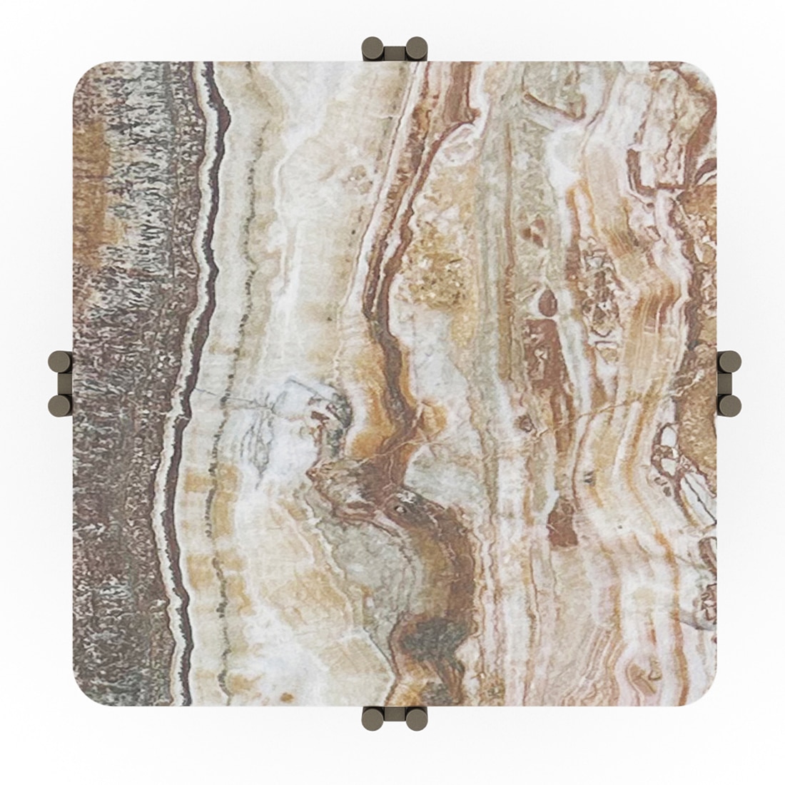 Paloma Marble Side Table in Jupiter Red Spanish Ceramic Finish