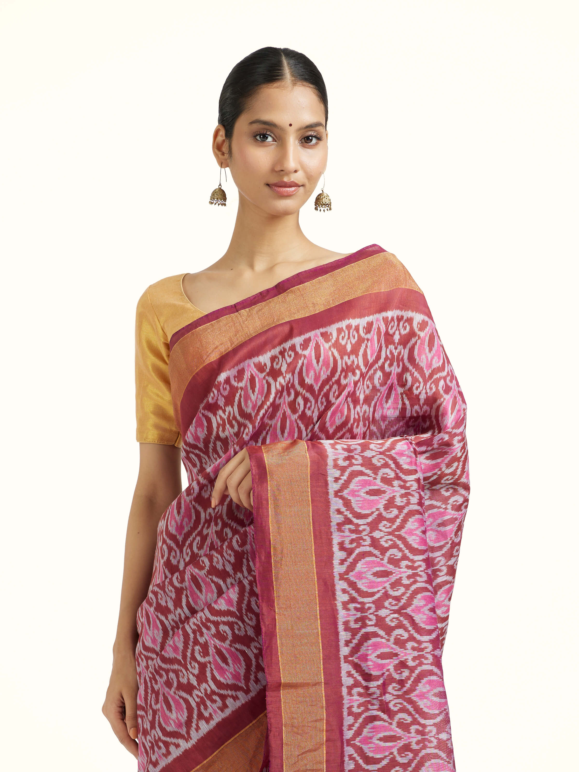 Lavender Silk Pochampally Single Ikat Saree