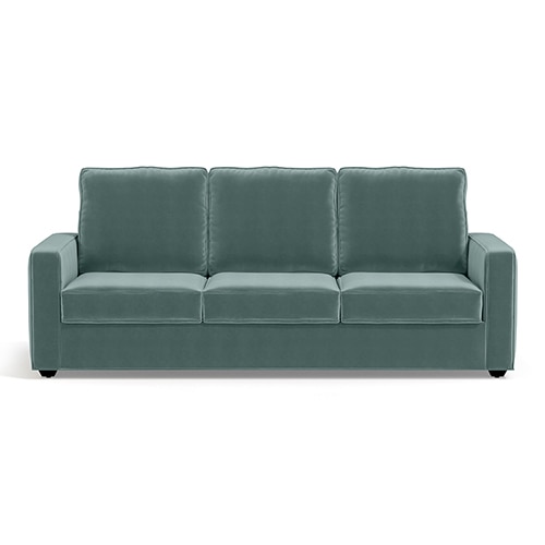Apollo Sofa Set (Colour : Dusty Turquoise Velvet, Cushion : Soft, Back Type : High Back, Seater : 3+1+1)