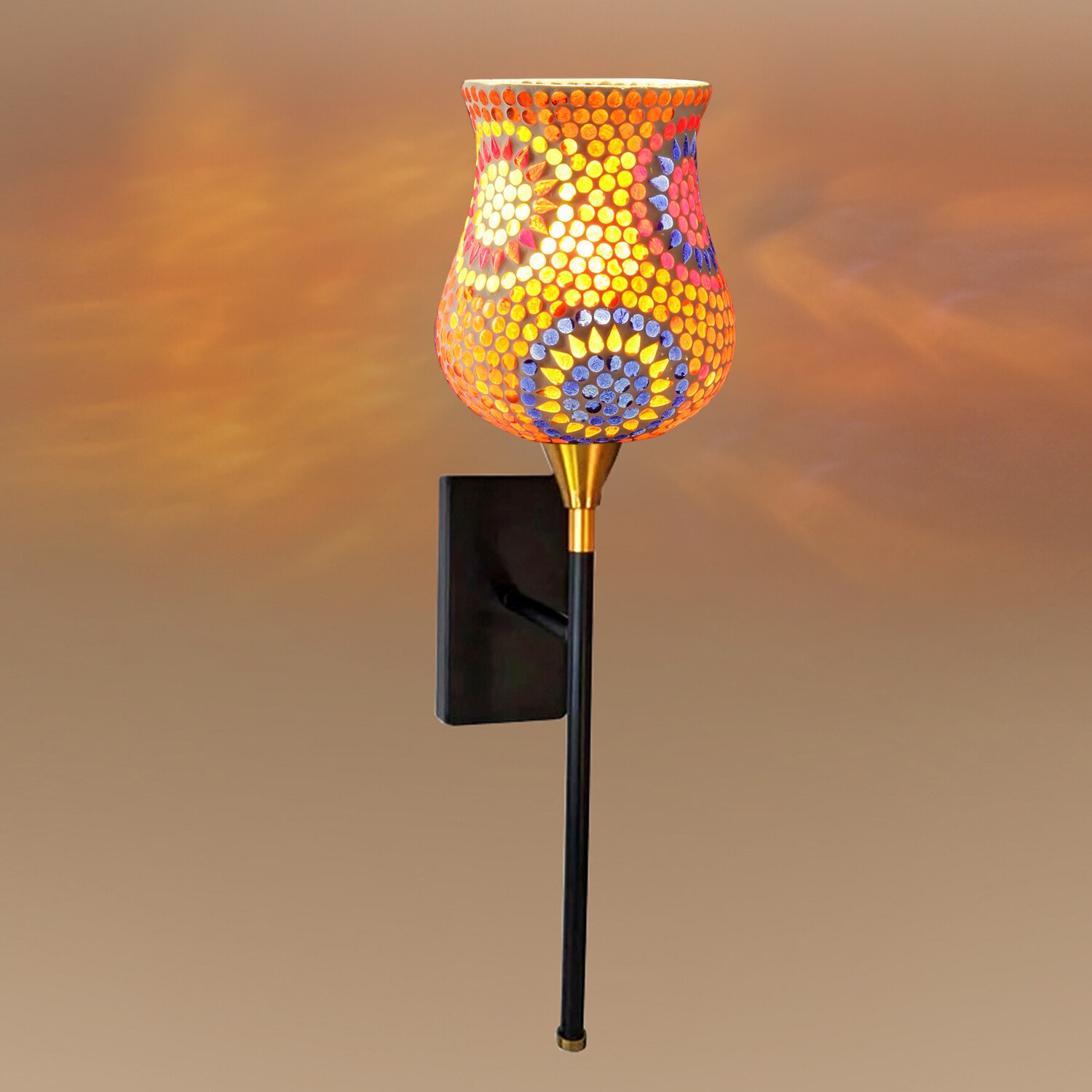 Devansh Metal Electric Wall Light in Black Colour with Multi Shade Count of 1 Light - Devansh