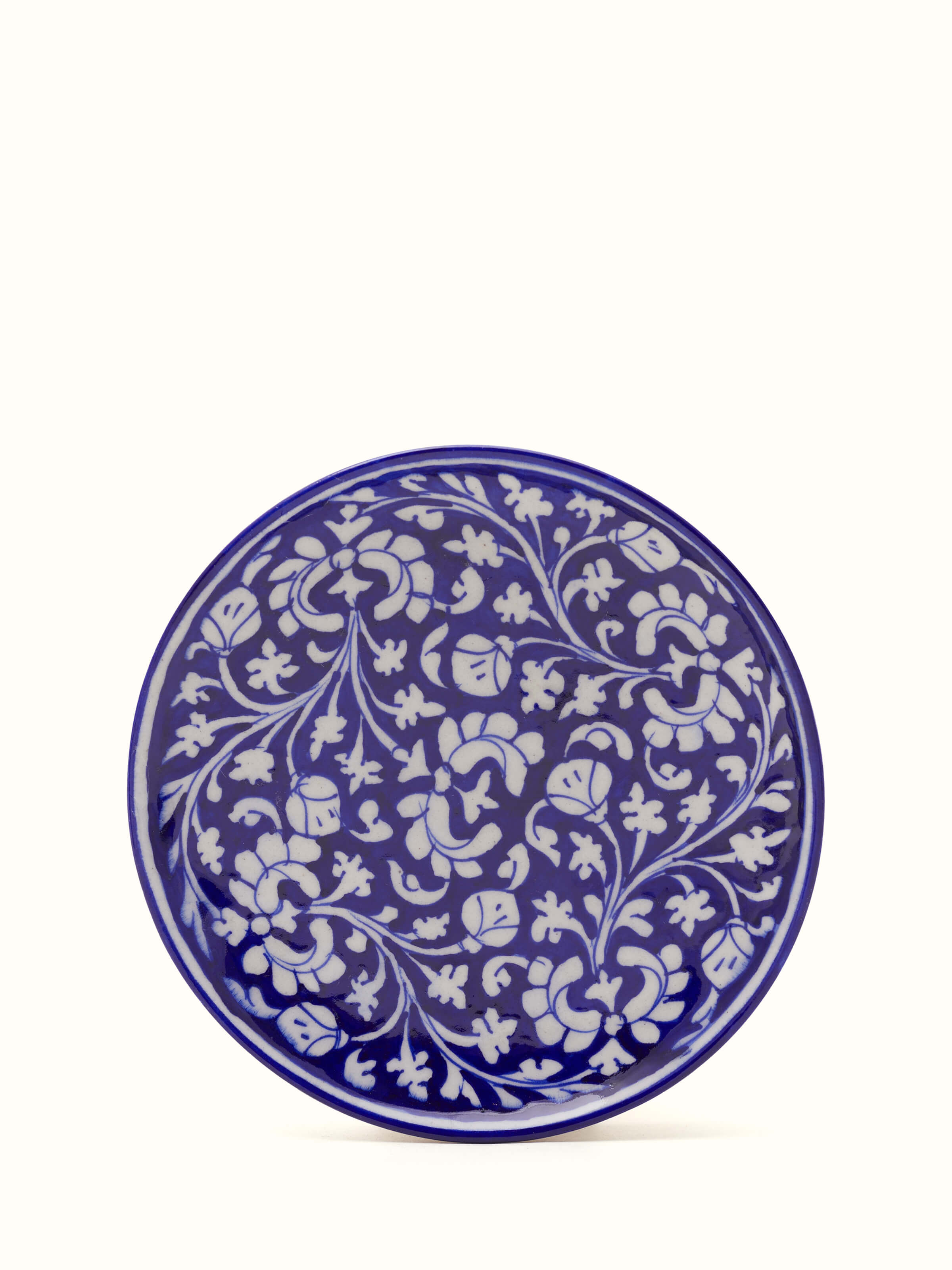 Front view of Blue Pottery Ceramic Decorative Plate