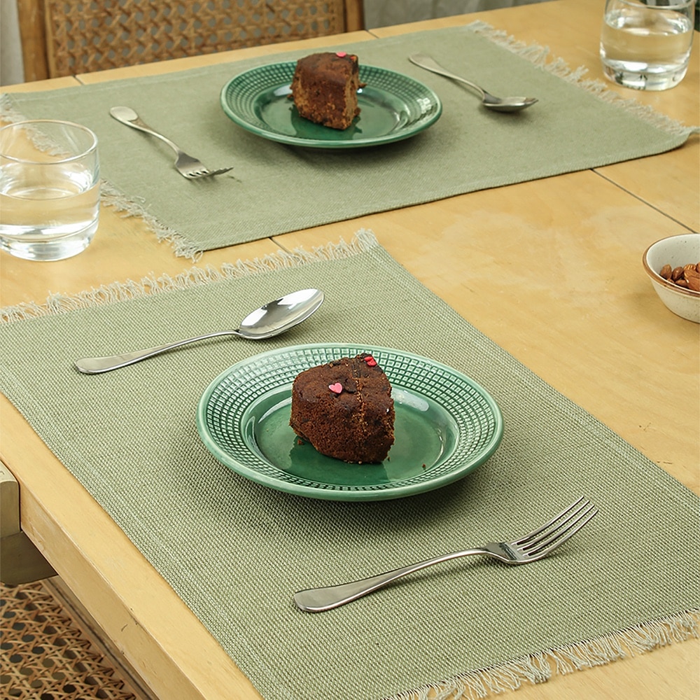 Hara Set Of 2 Placemats With Green Colour