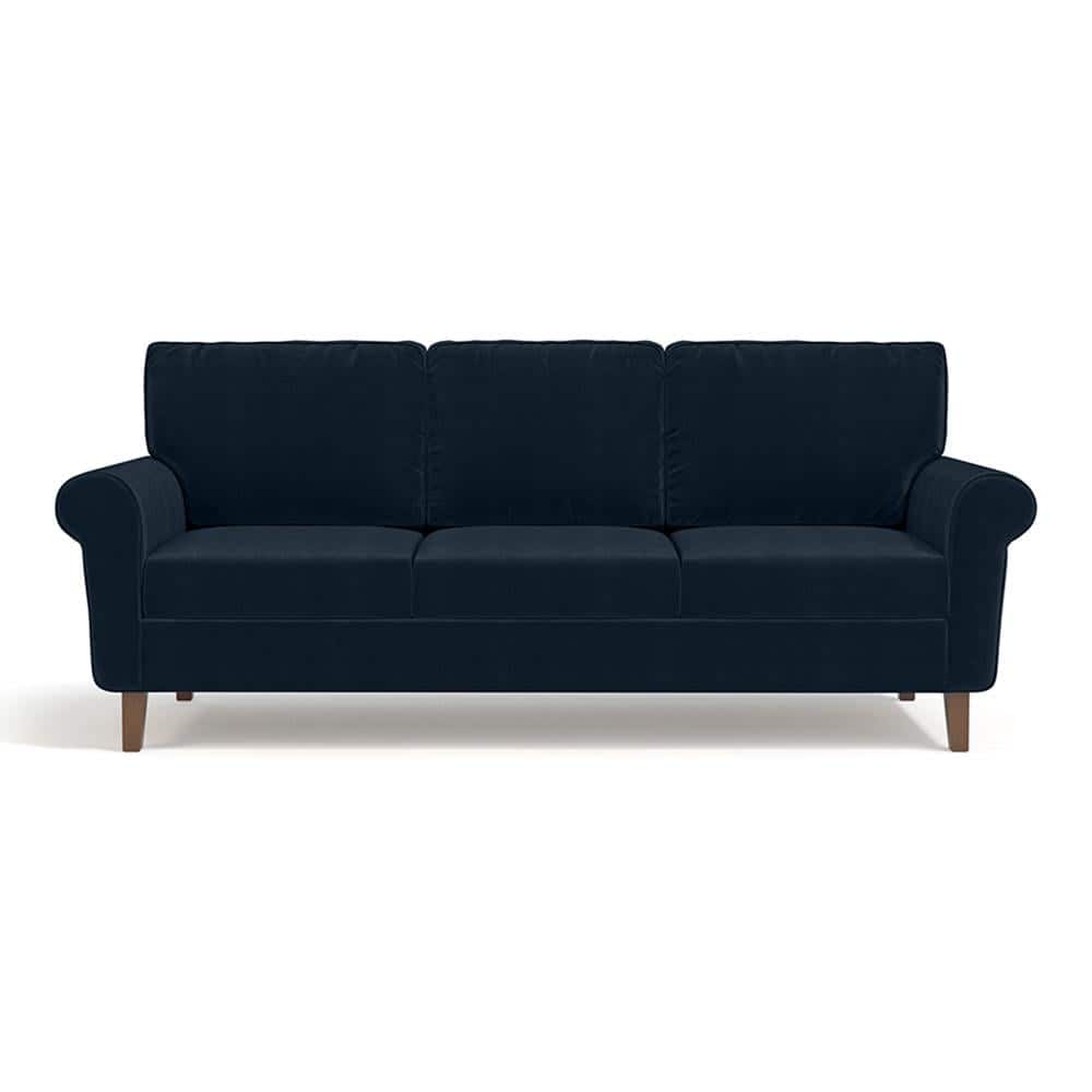 Oxford Sofa (Colour : Sea Port Blue Velvet, Cushion : Soft, Seater : 3+2+1)