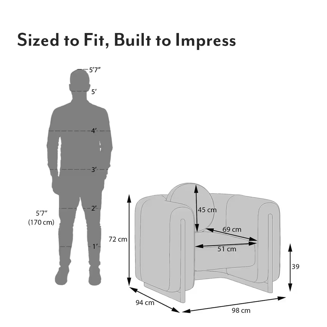 Reno Lounge Chair in Rust Himalaya Boucle Colour