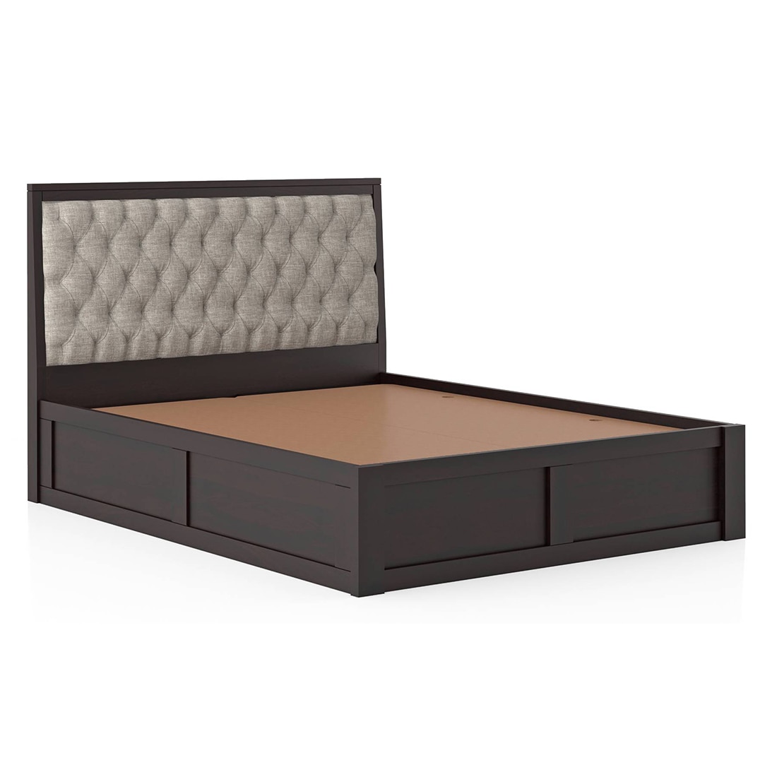 Avon Solid Wood King Size Box Storage Bed In Mahogany Finish