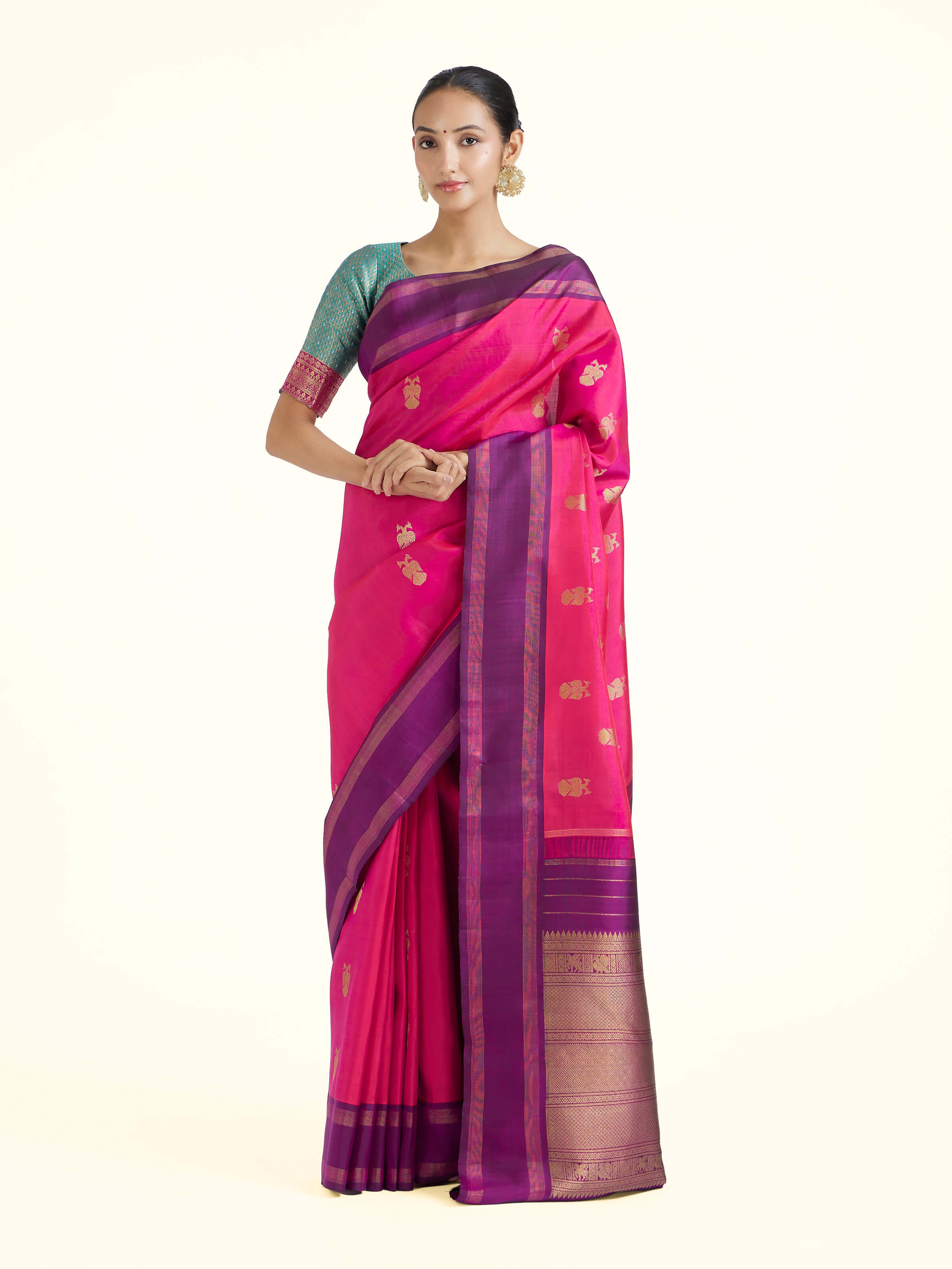 Pink Silk Kancheepuram Saree