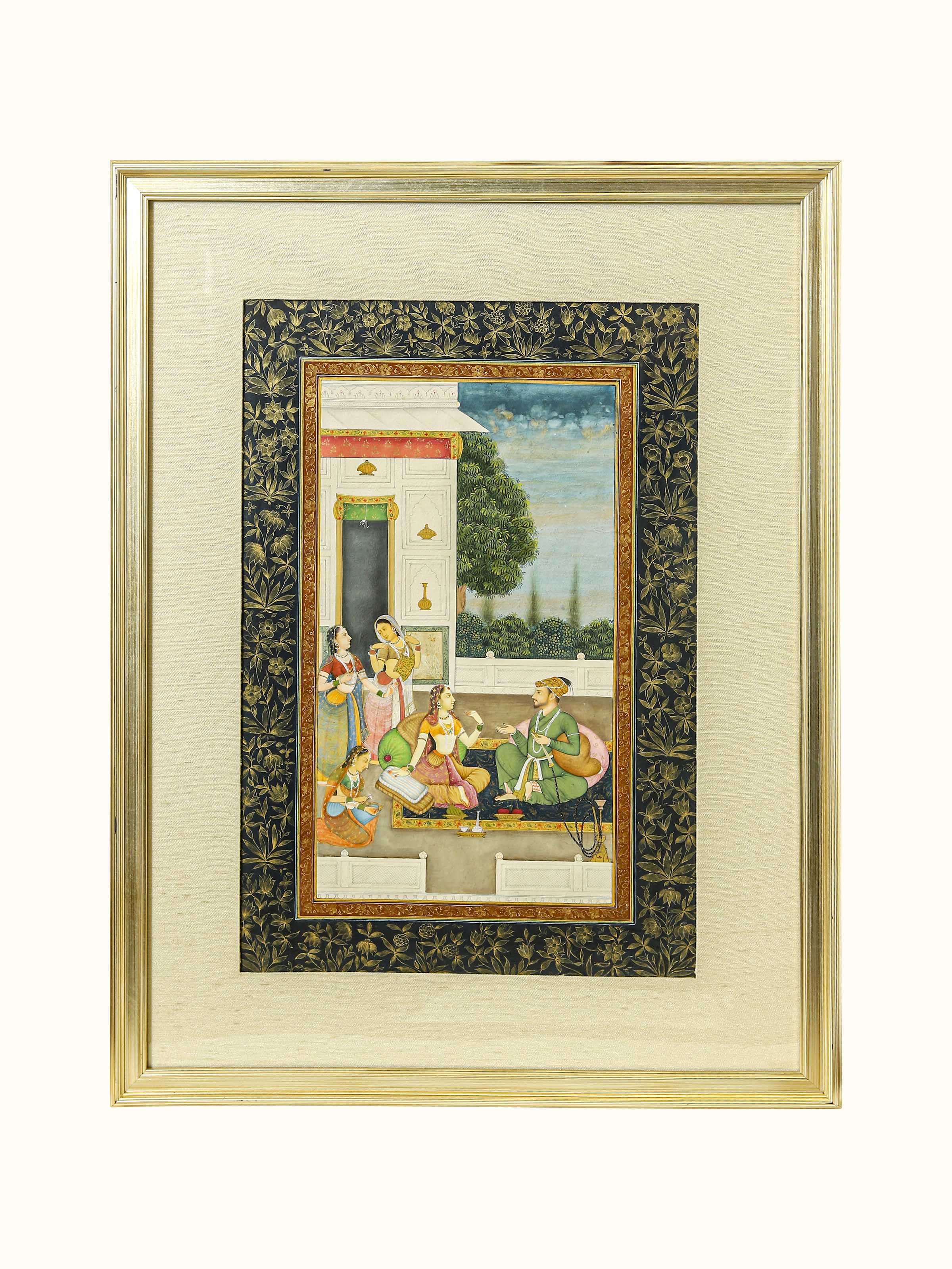 Mughal Love Scene Miniature Painting