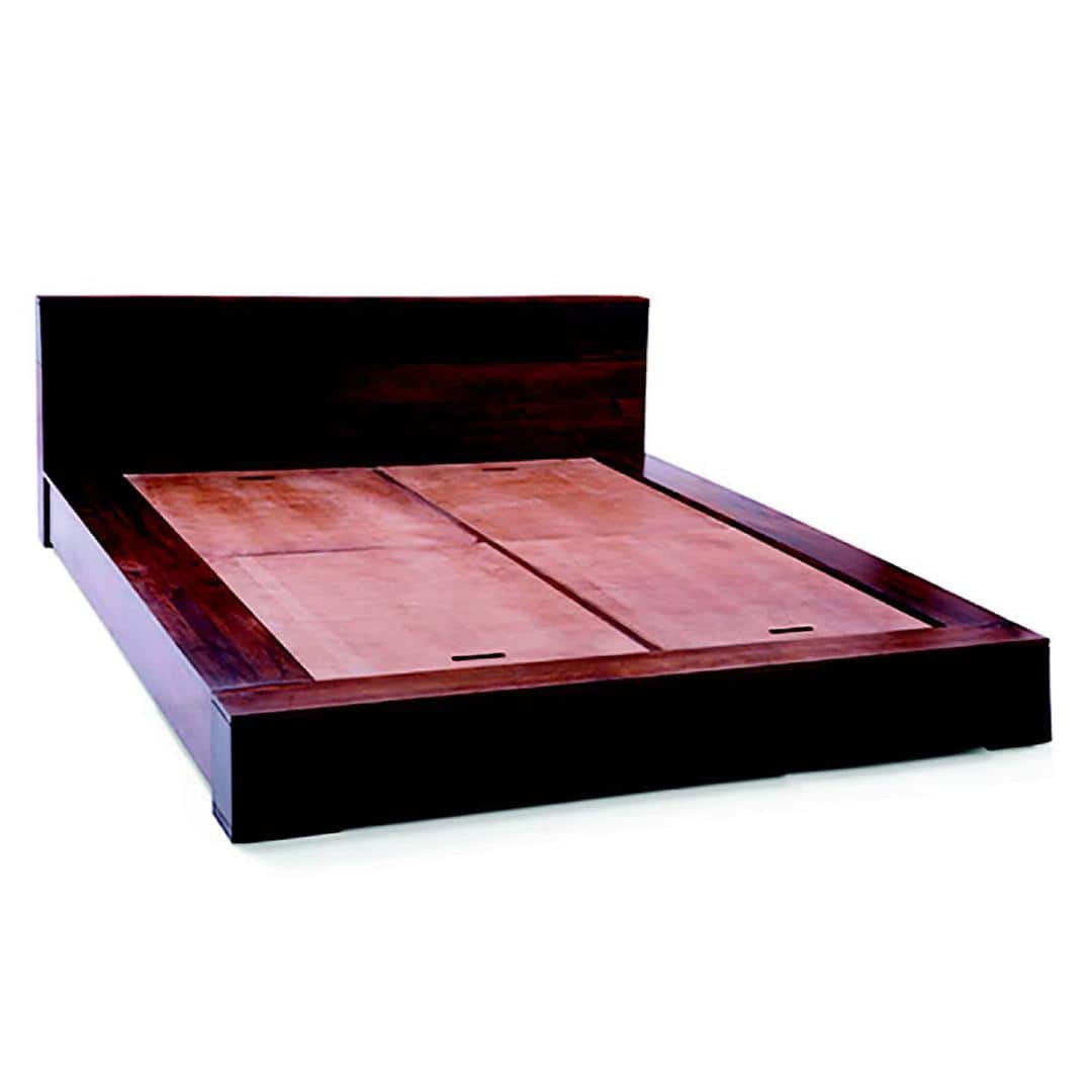 Duetto Solid Wood King Size Bed In Two Tone Finish