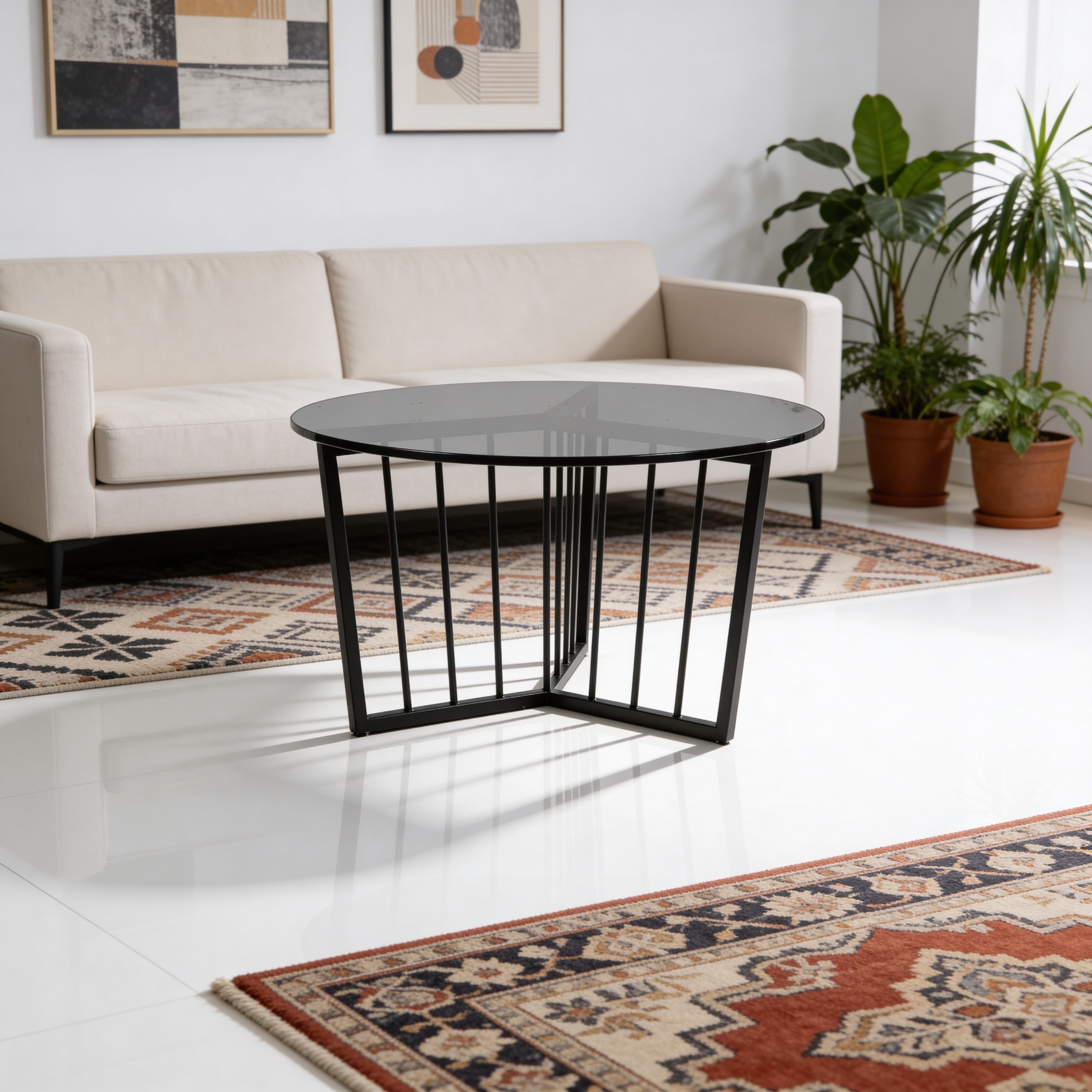 Striped Elegance Coffee Table - Handicrafts Town