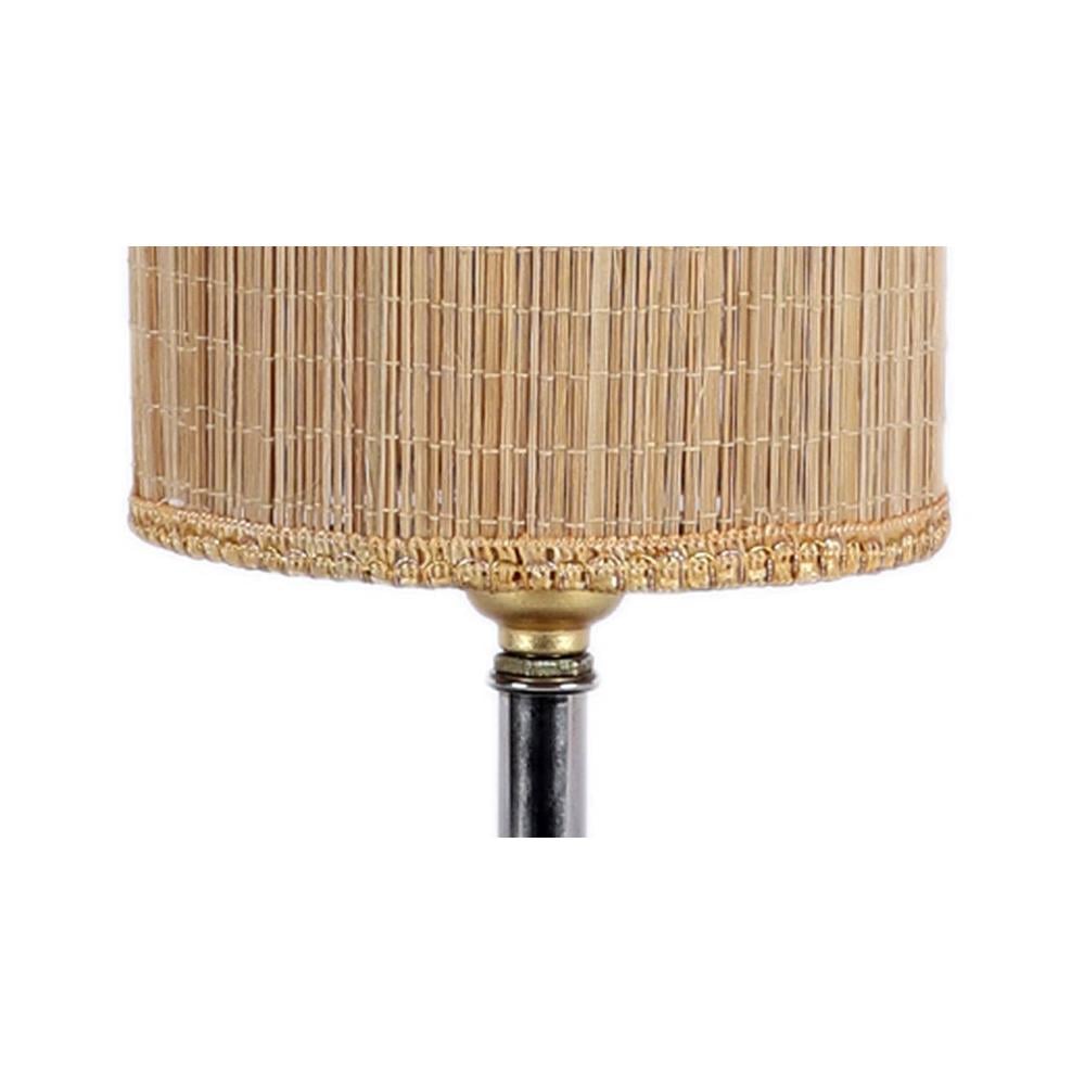 Brianna Wood Table lamp with Bamboo Shade