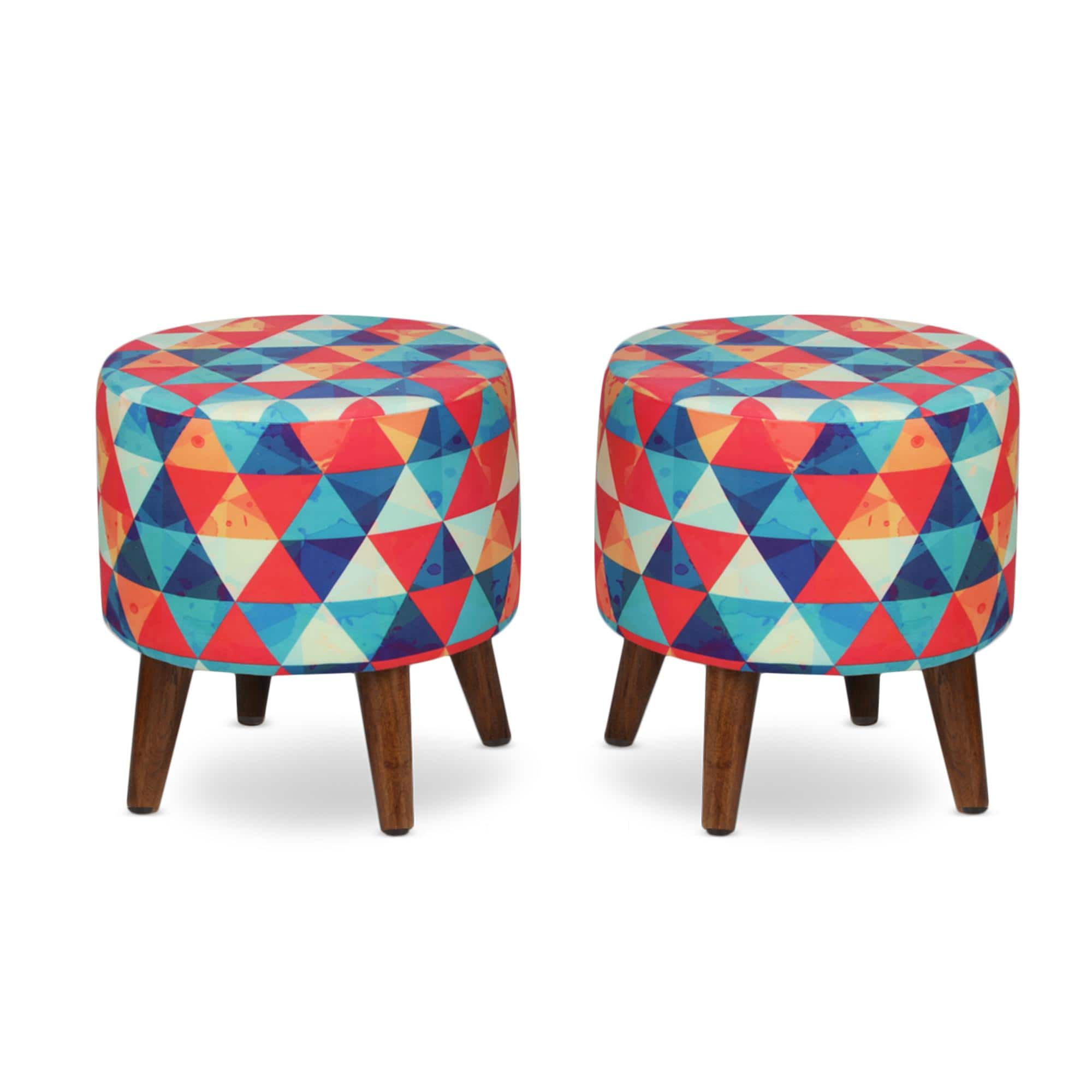 Nova Solid Wood  Ottomon in  Multicolor Colour