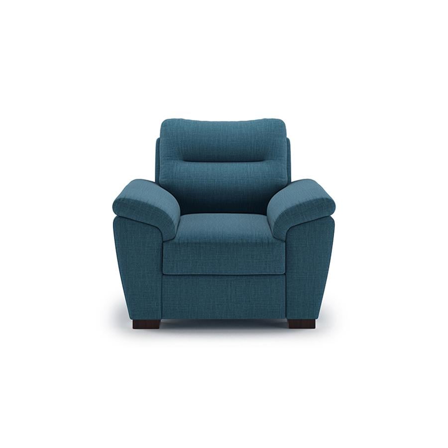 Adelaide Luxe 1 Seater Fabric Sofa in Colonial Blue Colour
