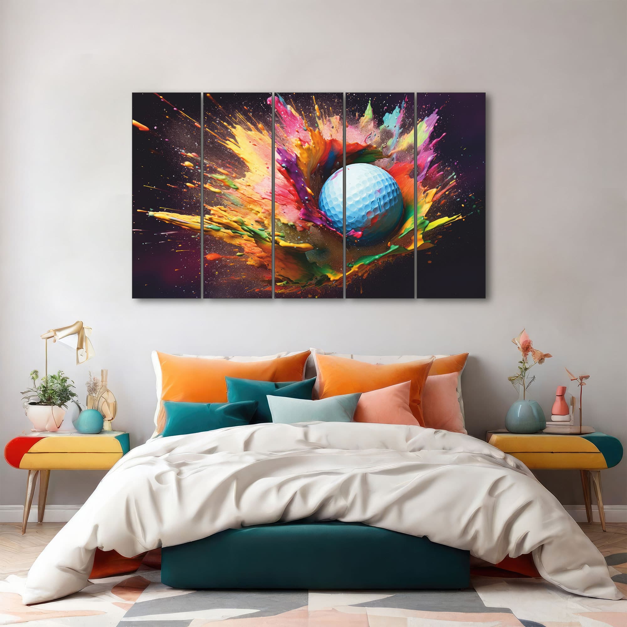 The Castle Decor Sports Art Wall Painting Wooden Framed Digital Painting 27x48 Inch (Style 3) - The Castle Decor