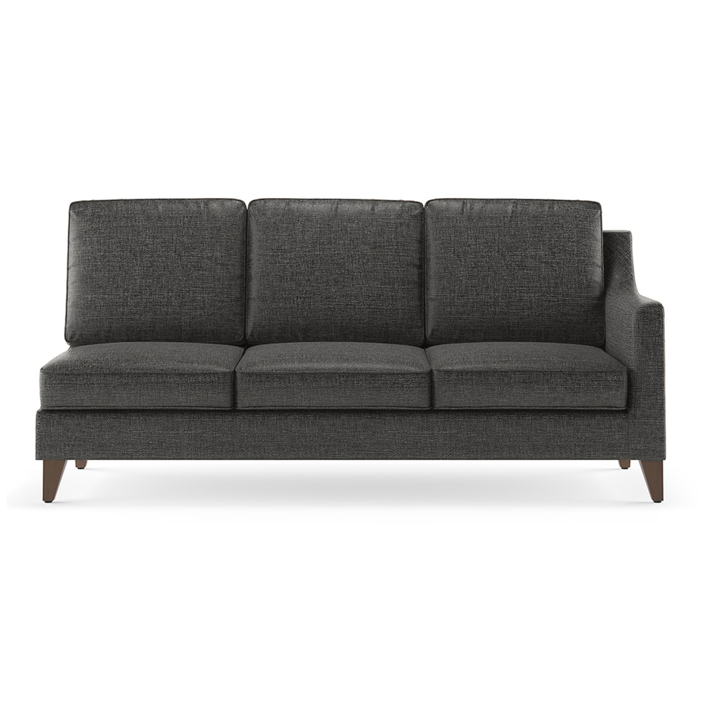 Abbey Sectional Sofa (Colour : Steel, Cushion : Soft, Seater : Left Aligned 3 Seater + Left Aligned Chaise)