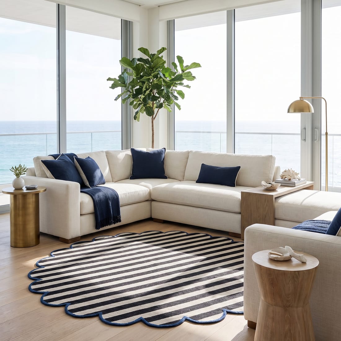 Jaipur Rugs Striped Wool 6x6 Feet Ebony And White Dhurrie Carpet For Living Room And Home