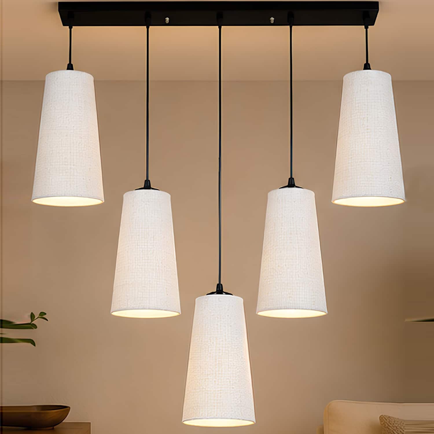 Devansh Solid Wood Electric Wall Light in Brown Colour with Beige Shade Count of 1 Light