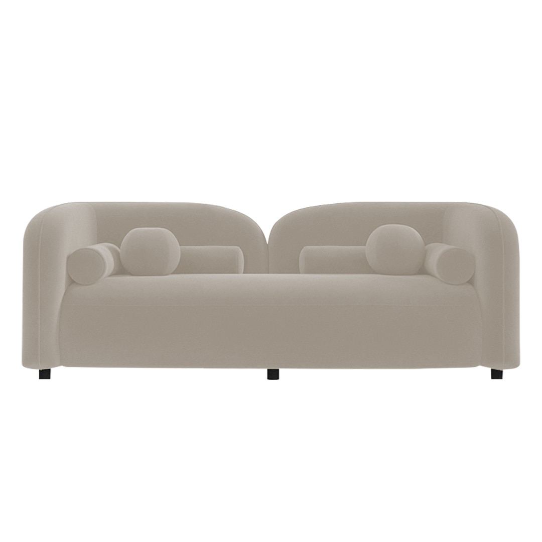 Homro Velvet 2 Seater Sofa in Cream Colour