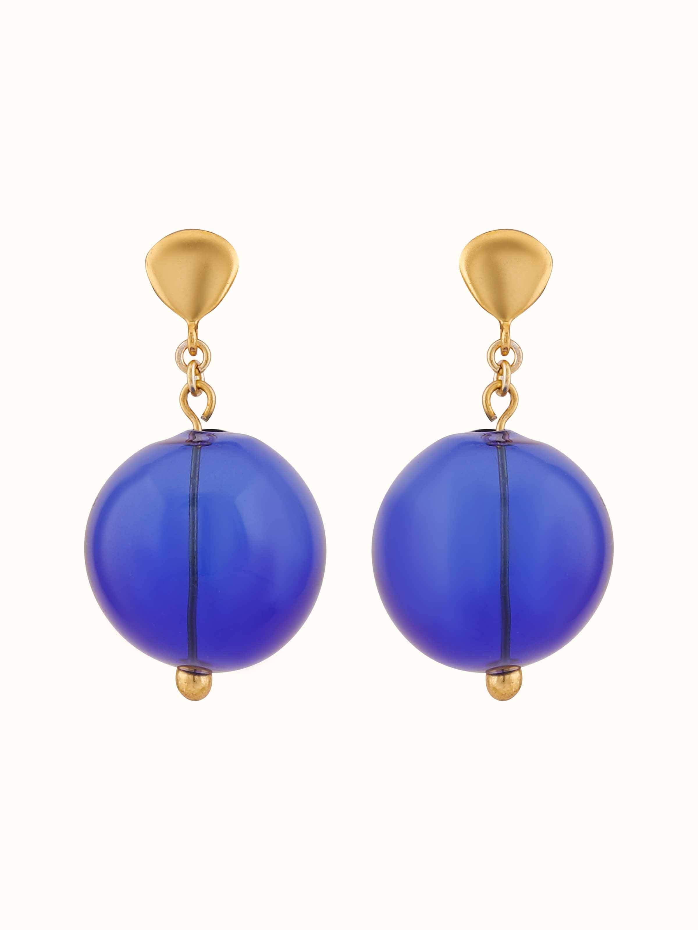 Silver Flame Glass Drop Earrings