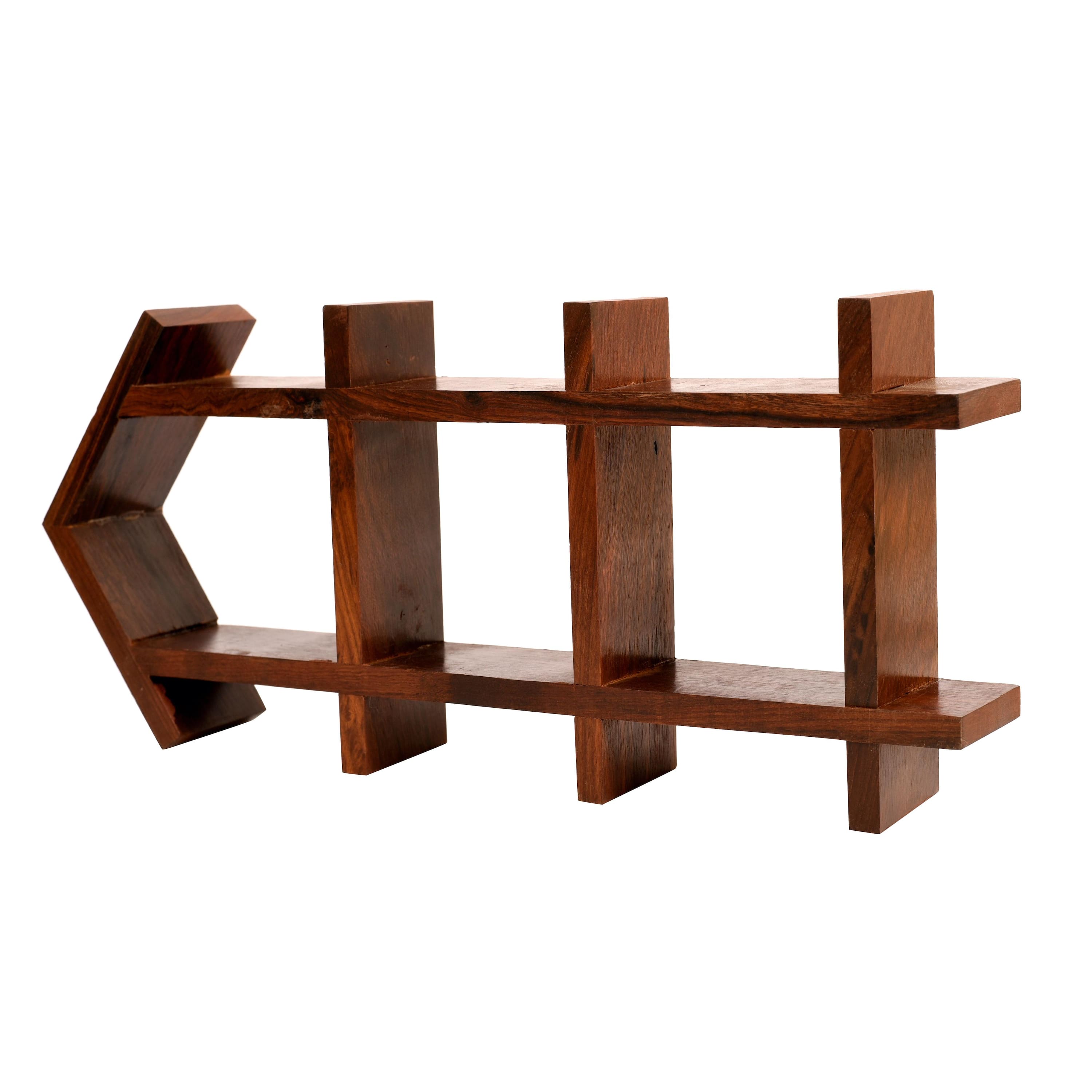 Wall Decor Ladder & 3 Colored Handcrafted Madhubani Pots (13x2x6)