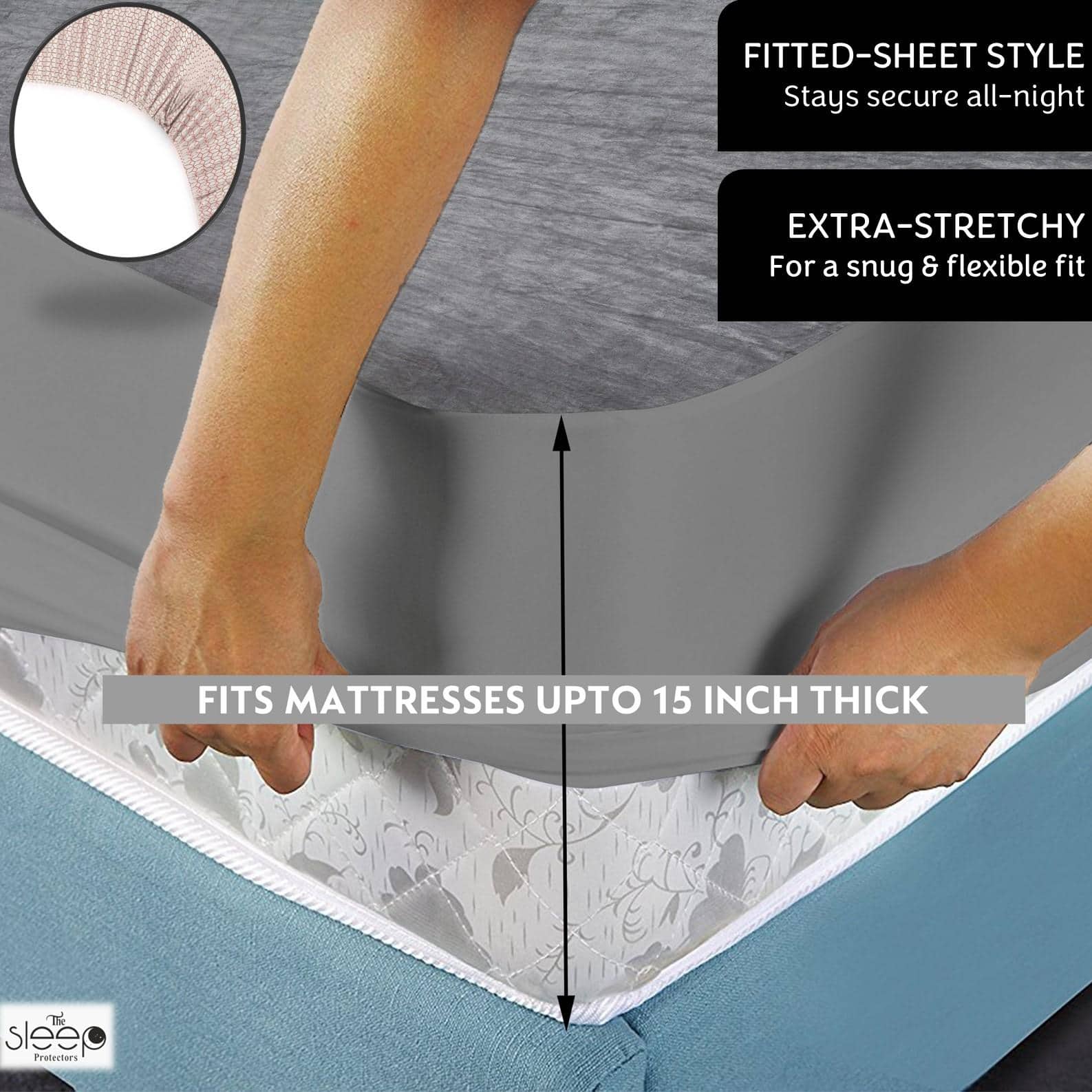 Cotton Waterproof Mattress Protector for Single Size Mattress In Grey color 72x48