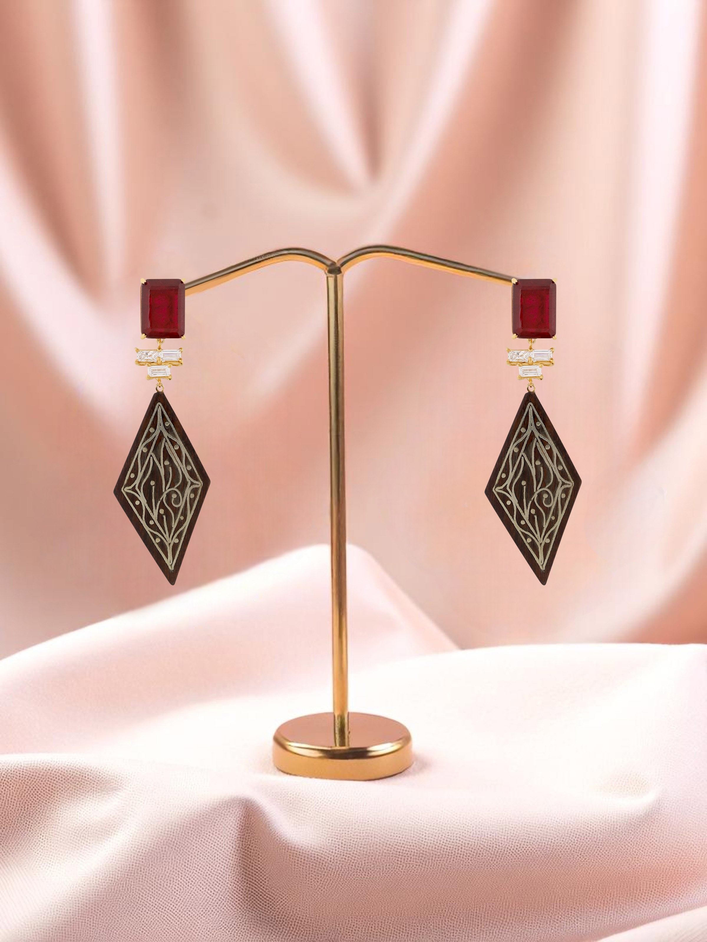 Tarkashi Silver Drop Earrings