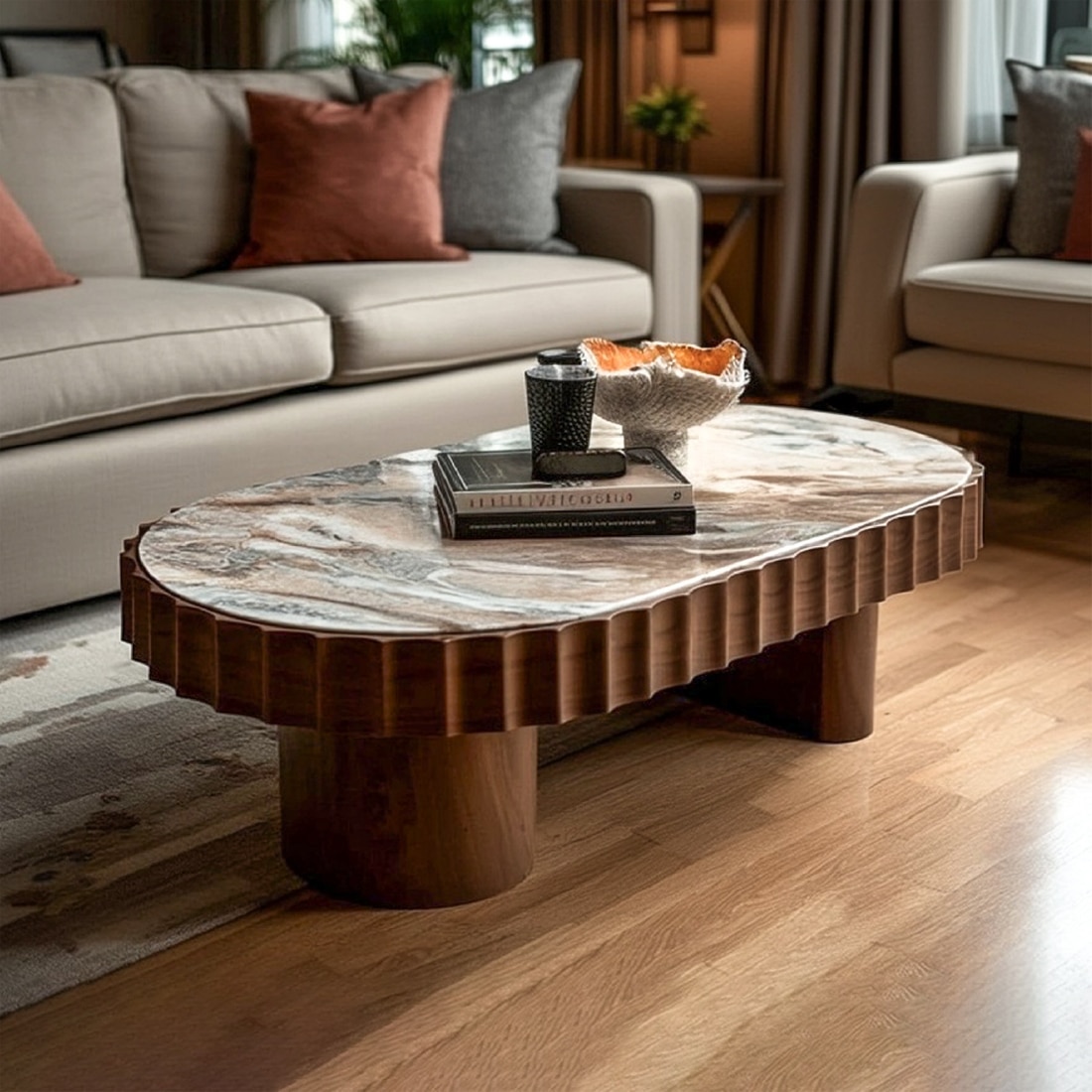 Doric Solid Wood Coffee Table in Brown Colour - Orange Tree