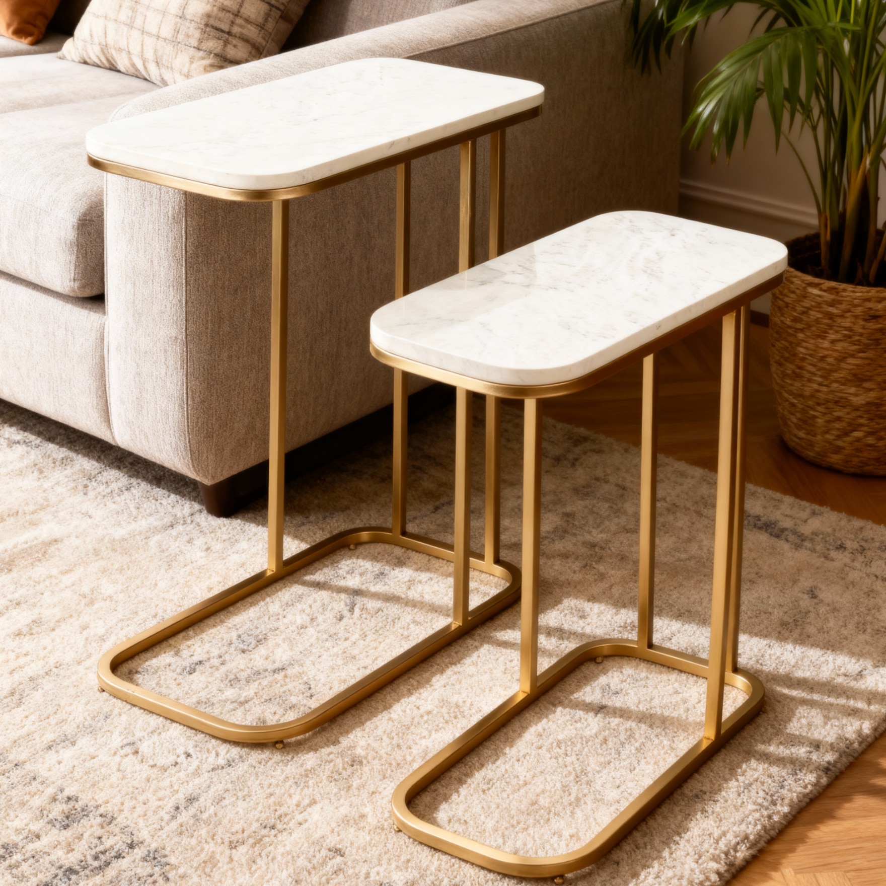 Elvis Gold Nesting Tables - Handicrafts Town