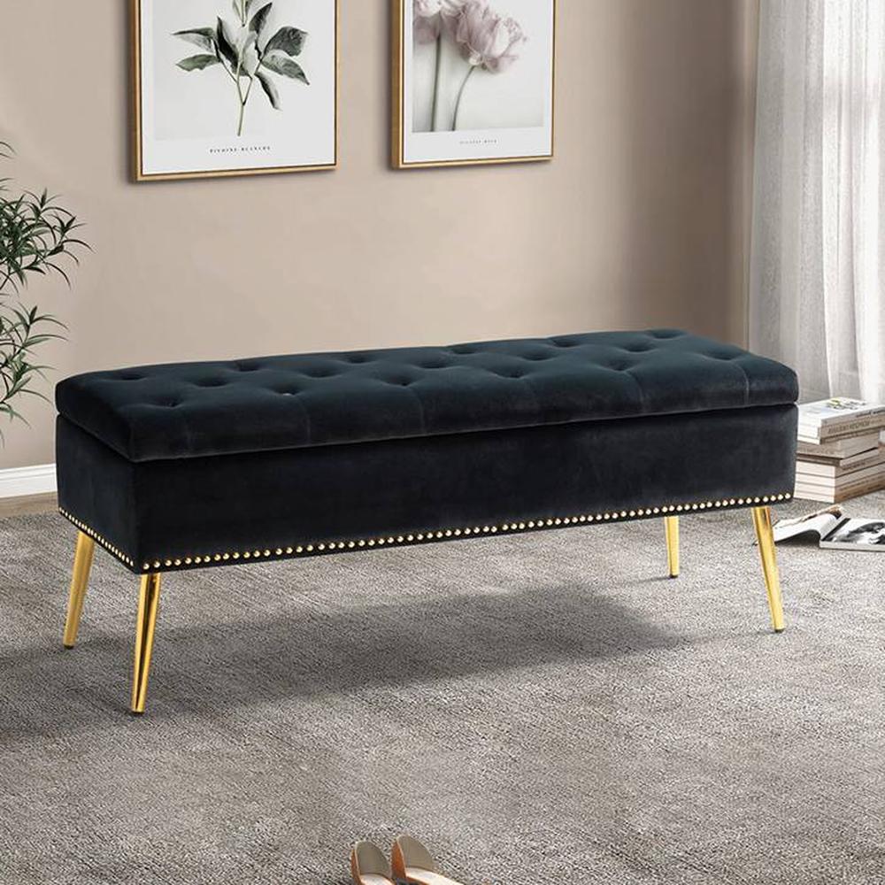Kajana 2 Ottoman with Storage Color in Black