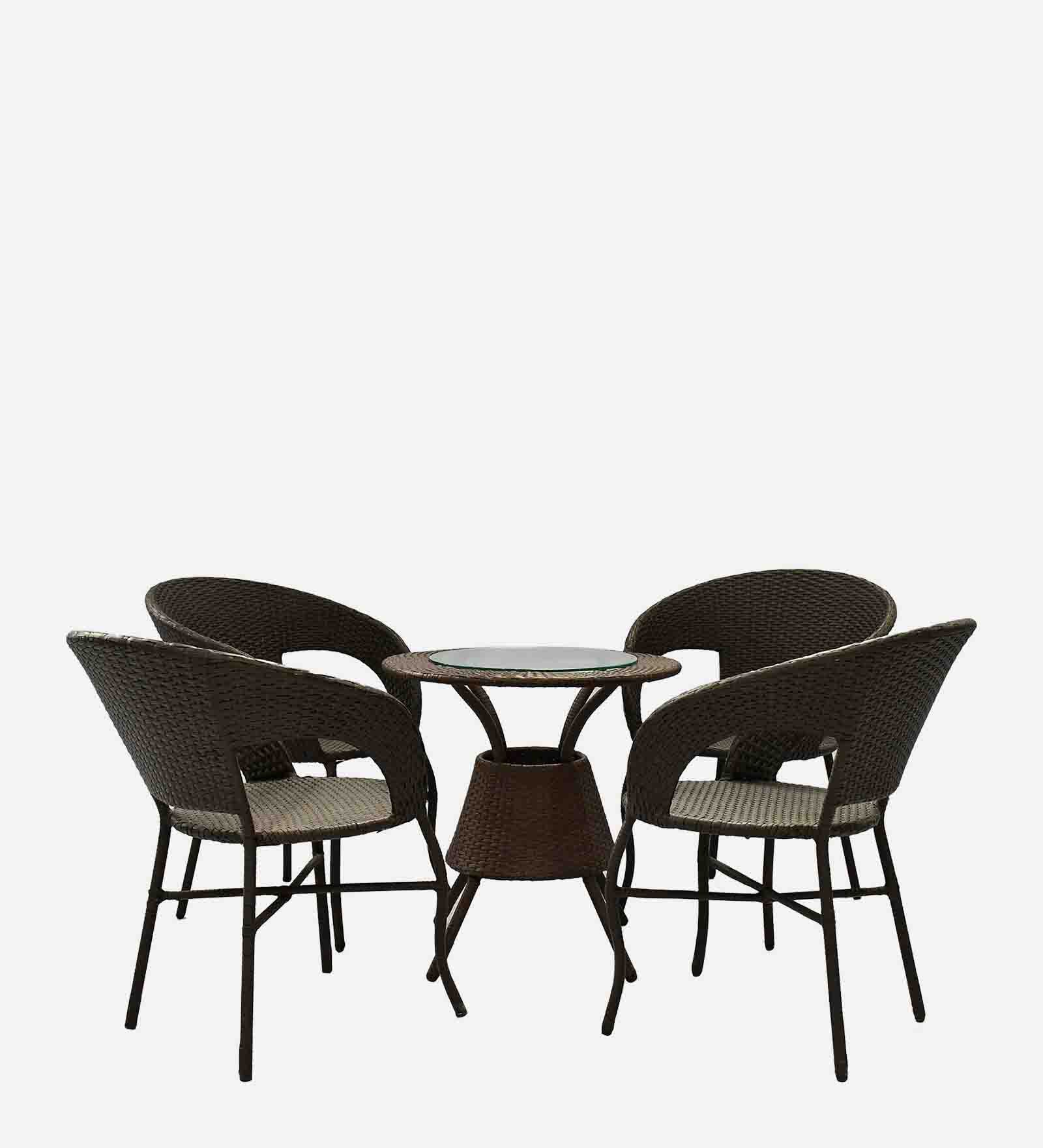 Ballarat  Wicker Table And Chair Set In  Bombay Brown Dual Tone Finish