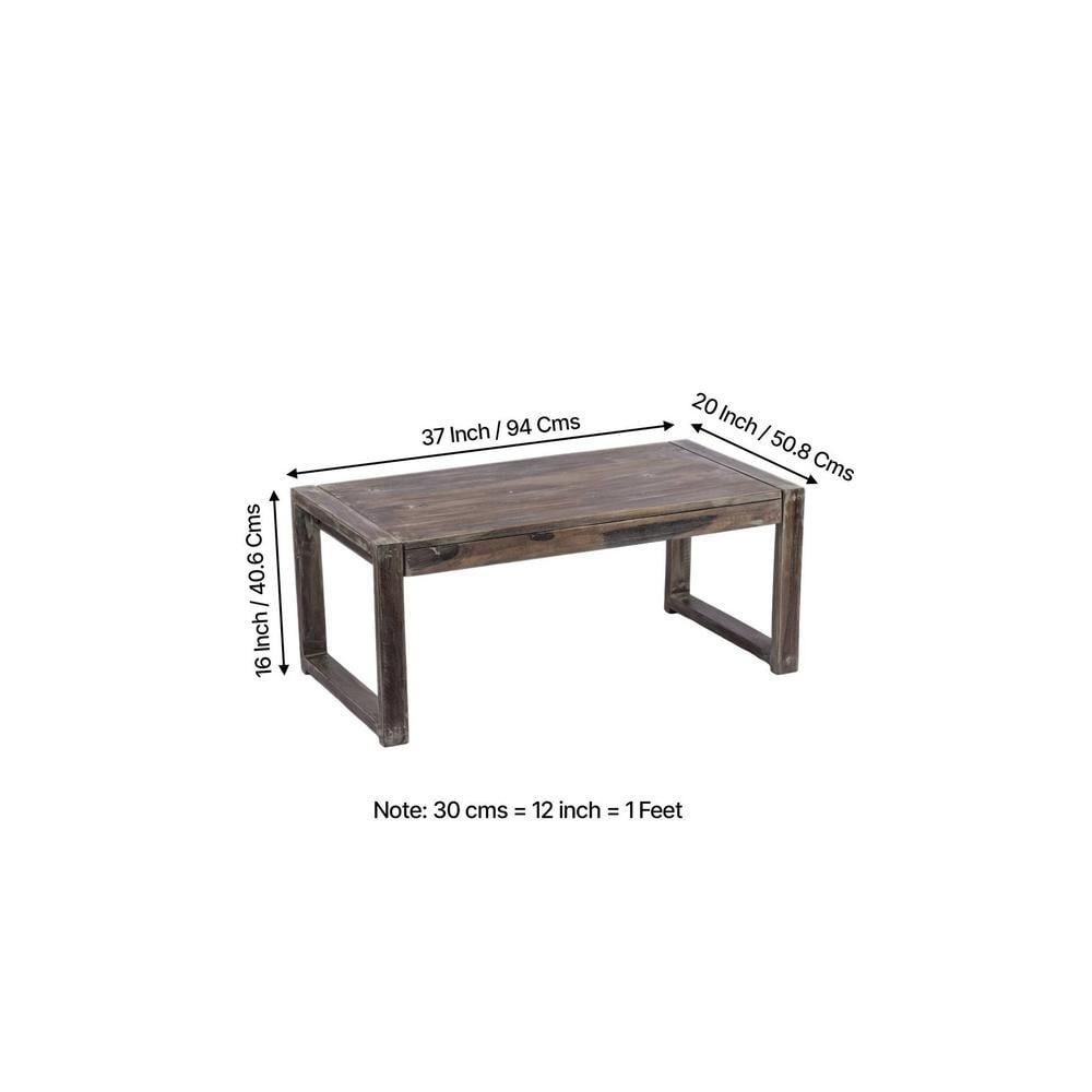 Hamstreet Sheesham Wood Coffee Table In Antique Grey Finish