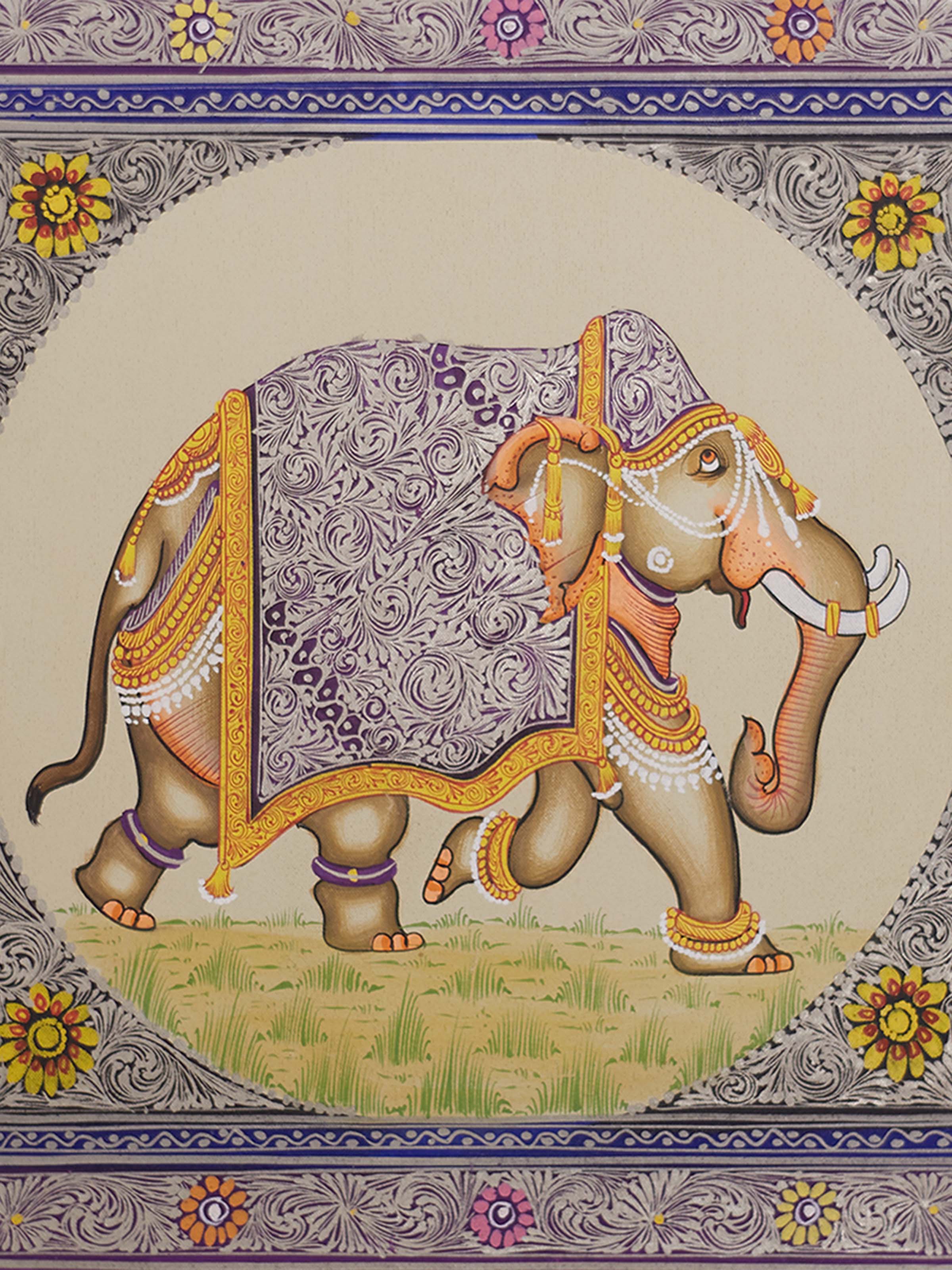 The Regal Elephant Miniature Painting