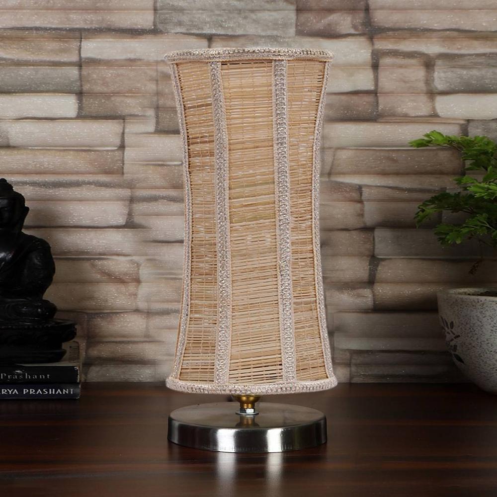 Band Bamboo Table Lamp with Steel Base