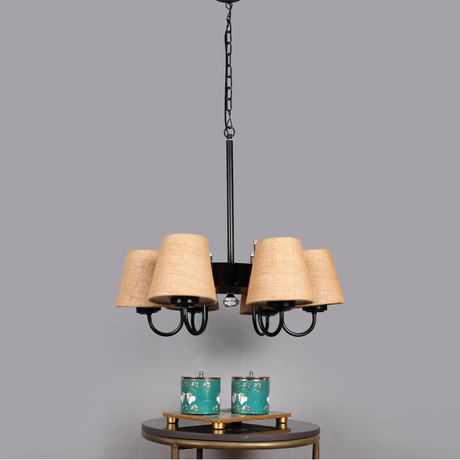 Devansh Black Wall Mounted Lamp With Off-White Cotton Shade