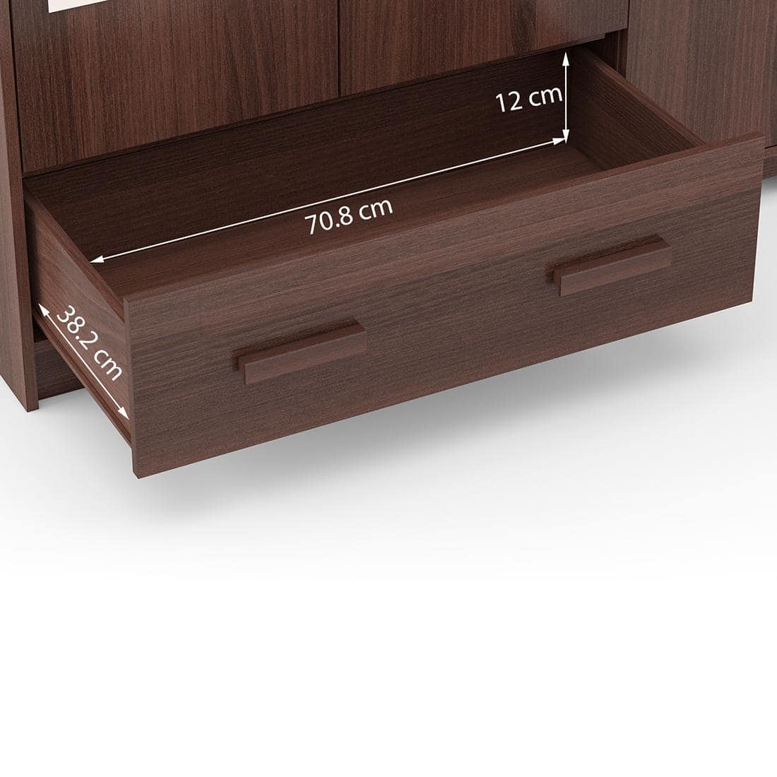 Miller Engineered Wood 3 Door Wardrobe With Mirror in Two Tone Finish