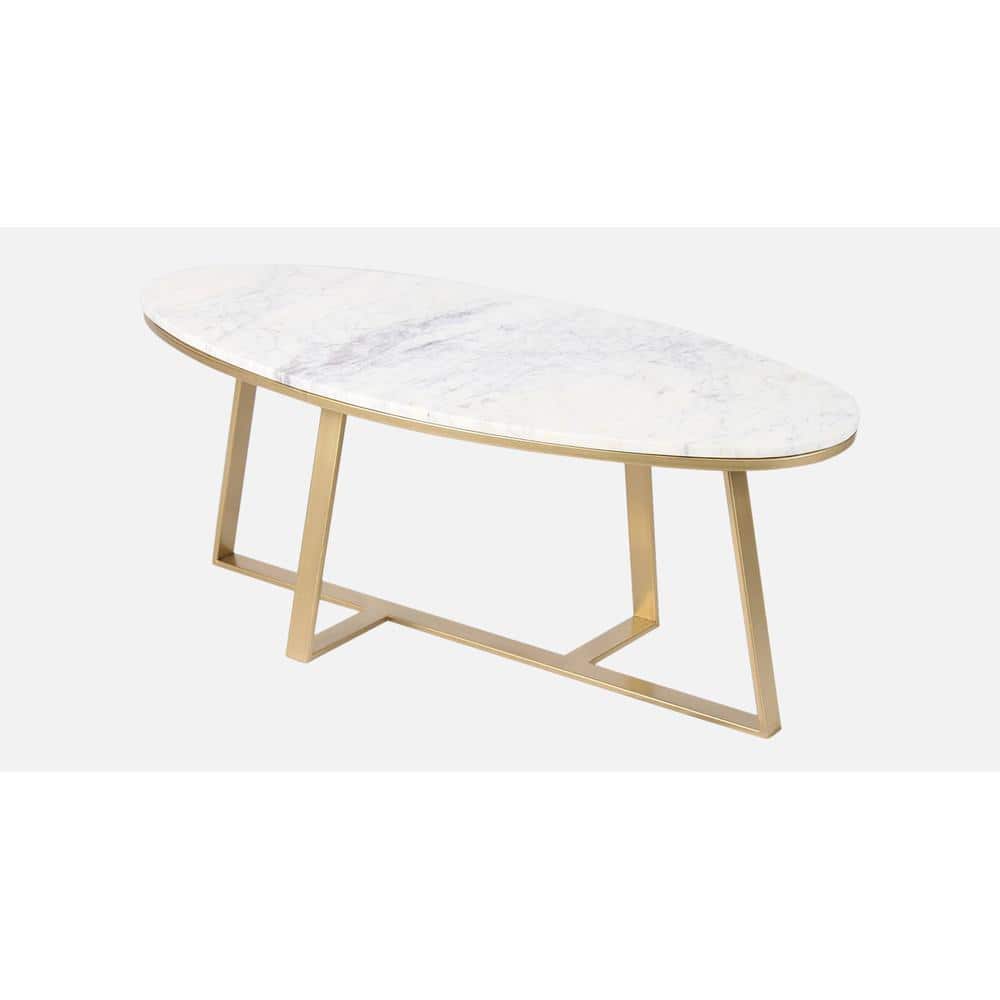 Franklin Marble Coffee Table In Gold Finish