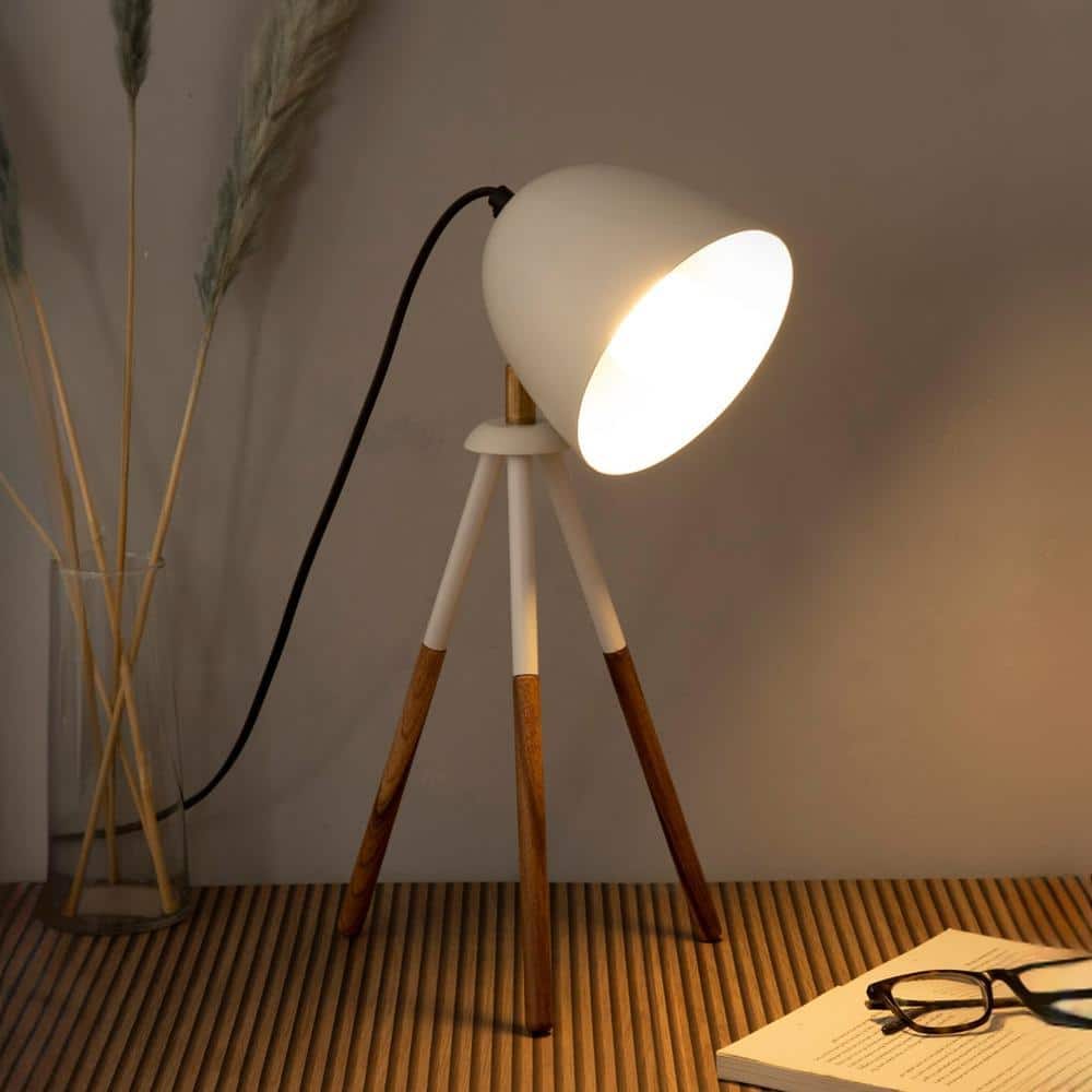 Teak Bud Desk Lamp White