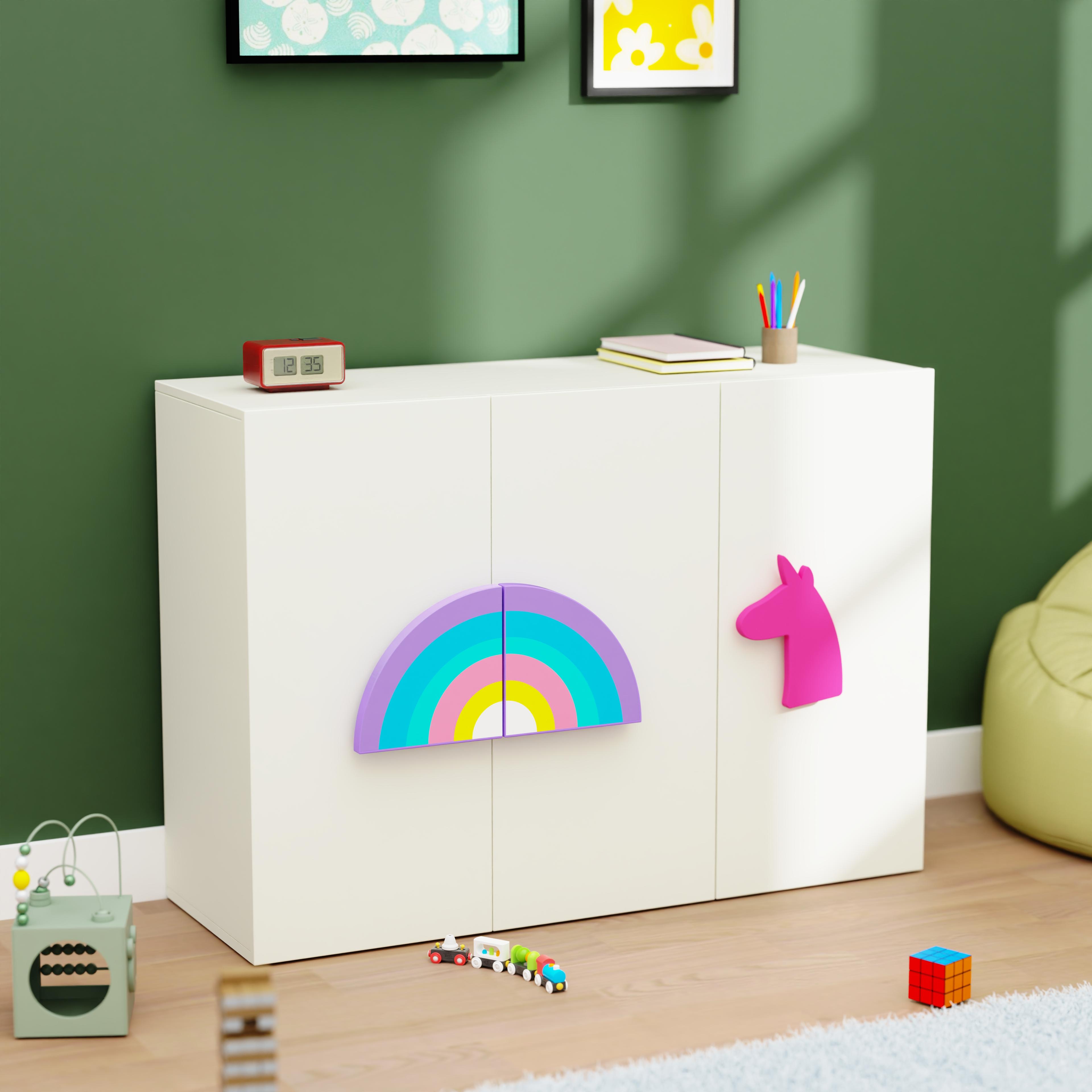 Unicorn'S Playground Cabinet Storage In White Colour