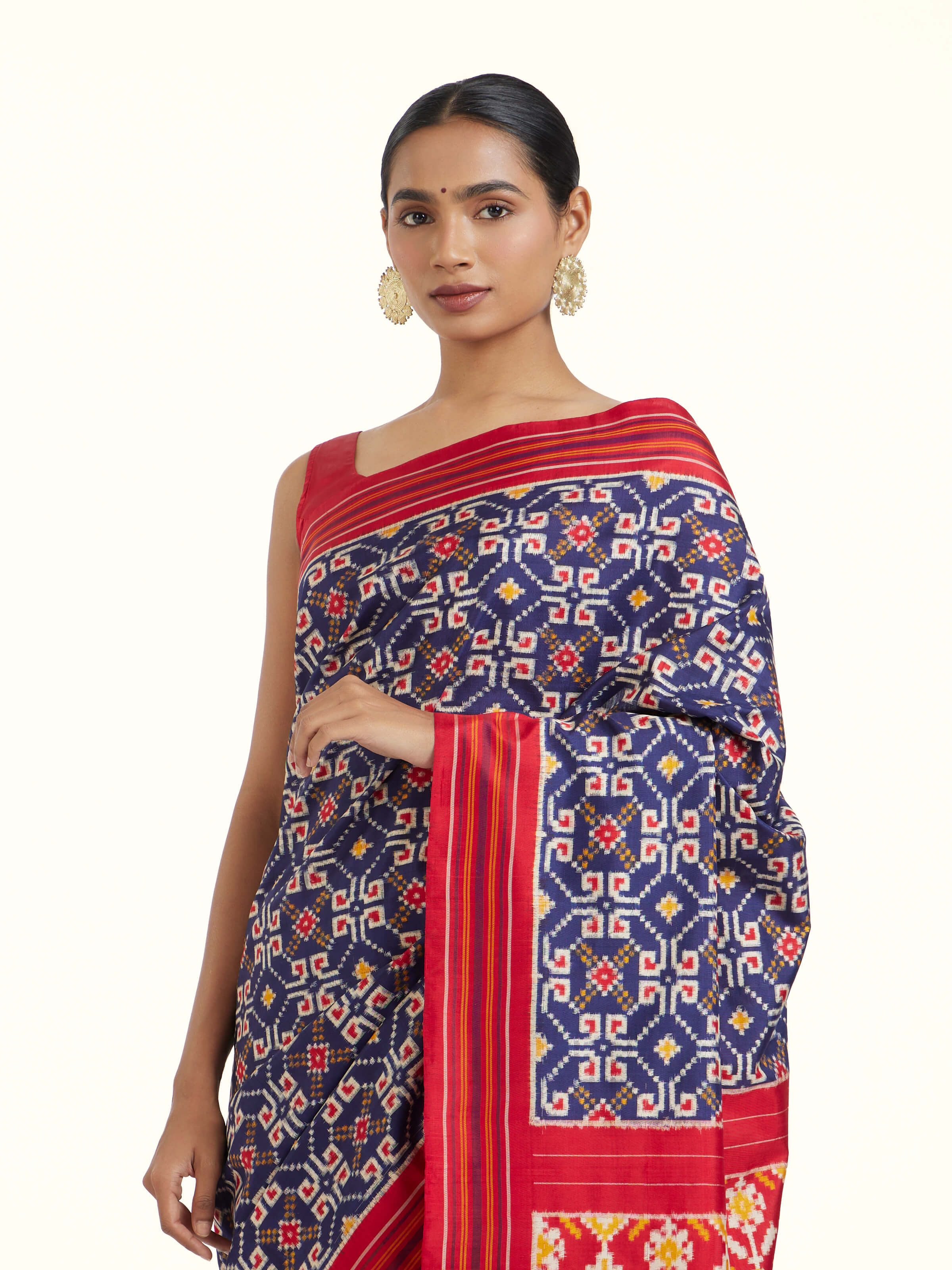 Blue Pochampally Double Ikat Silk Saree