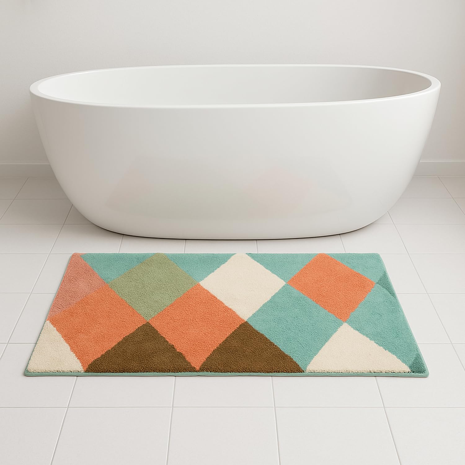 Luxe Home Canada Diamond Bath Mat (40x60 cm) Rust